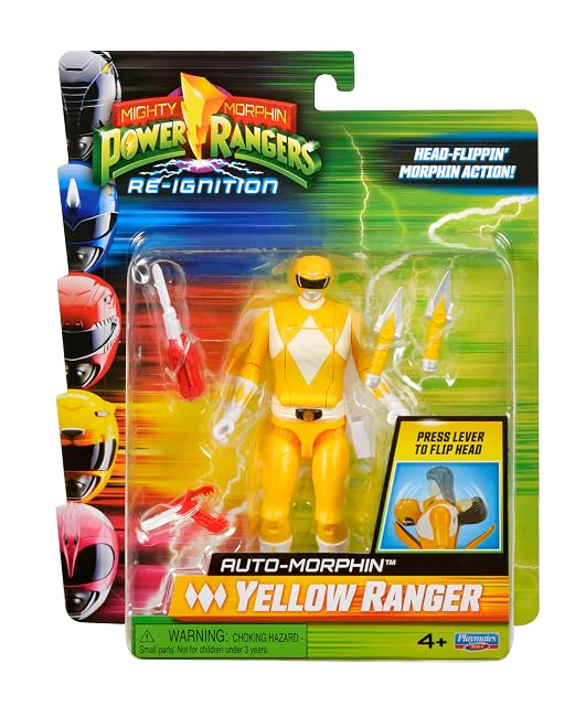 Foto 8 de 8 de Power Rangers - Automorphin, Figura articulada 2 en 1, 15 cm, Ranger Amarillo