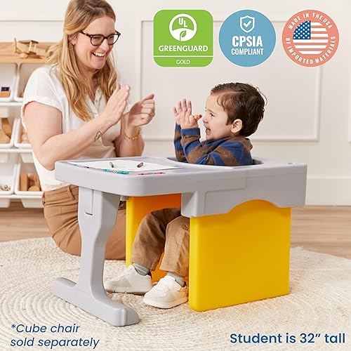 Miniatura 6 de ECR4Kids Tri-Me - Escritorio con silla cubo, accesorio para silla cubo, color gris claro
