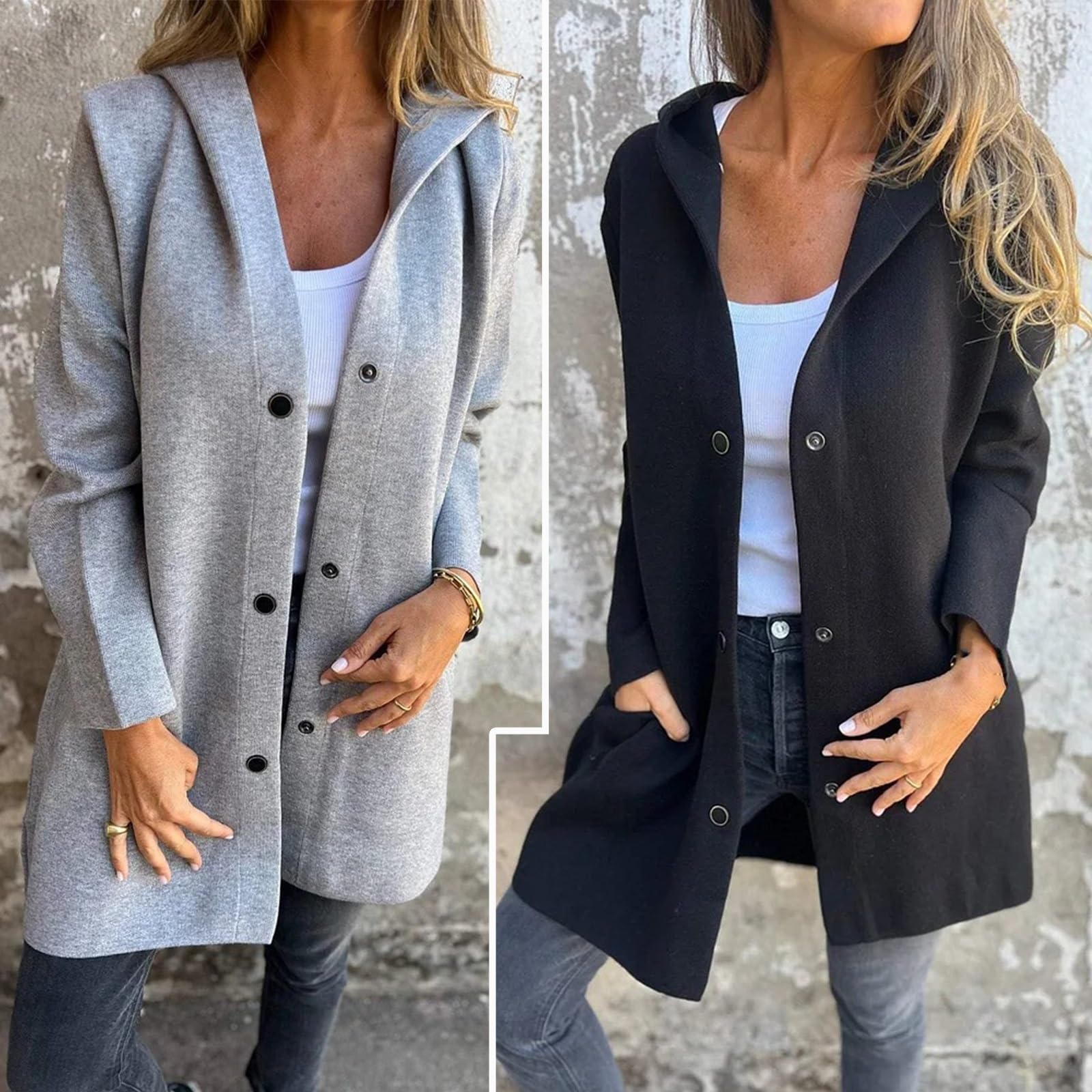 Amazon.com: Casual Single Breasted Hooded Jacket 2024 New