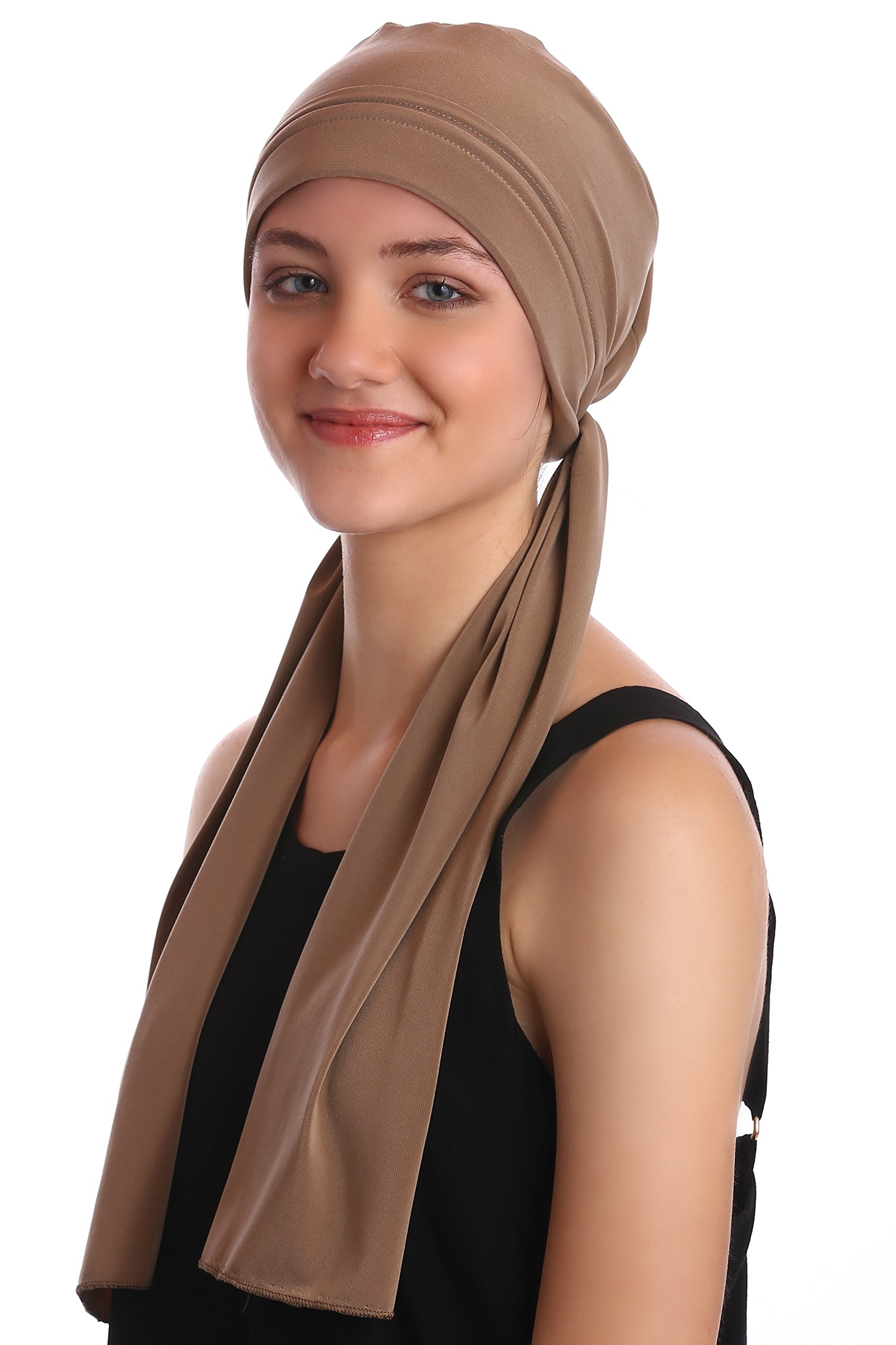Deresina Headwear Women's Navy Headwear For Hair Loss, Cancer, Chemo (Beige)