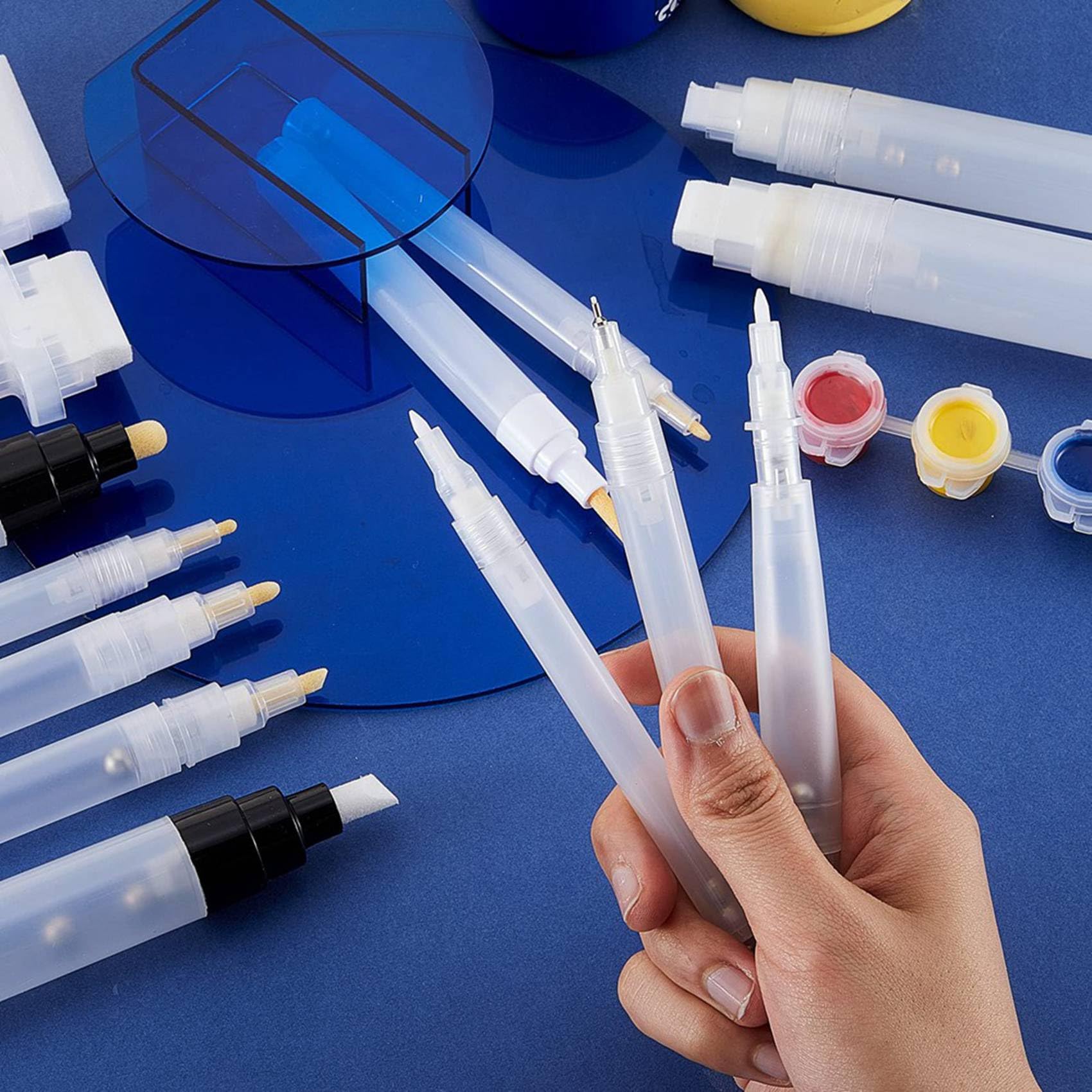 Set mit 28 BefüLlbaren Leeren Farbausbesserungsstift-Markern, NachfüLlbarer Farbstift, Durchsichtige, Leere Markierungen, Leere Farbtube