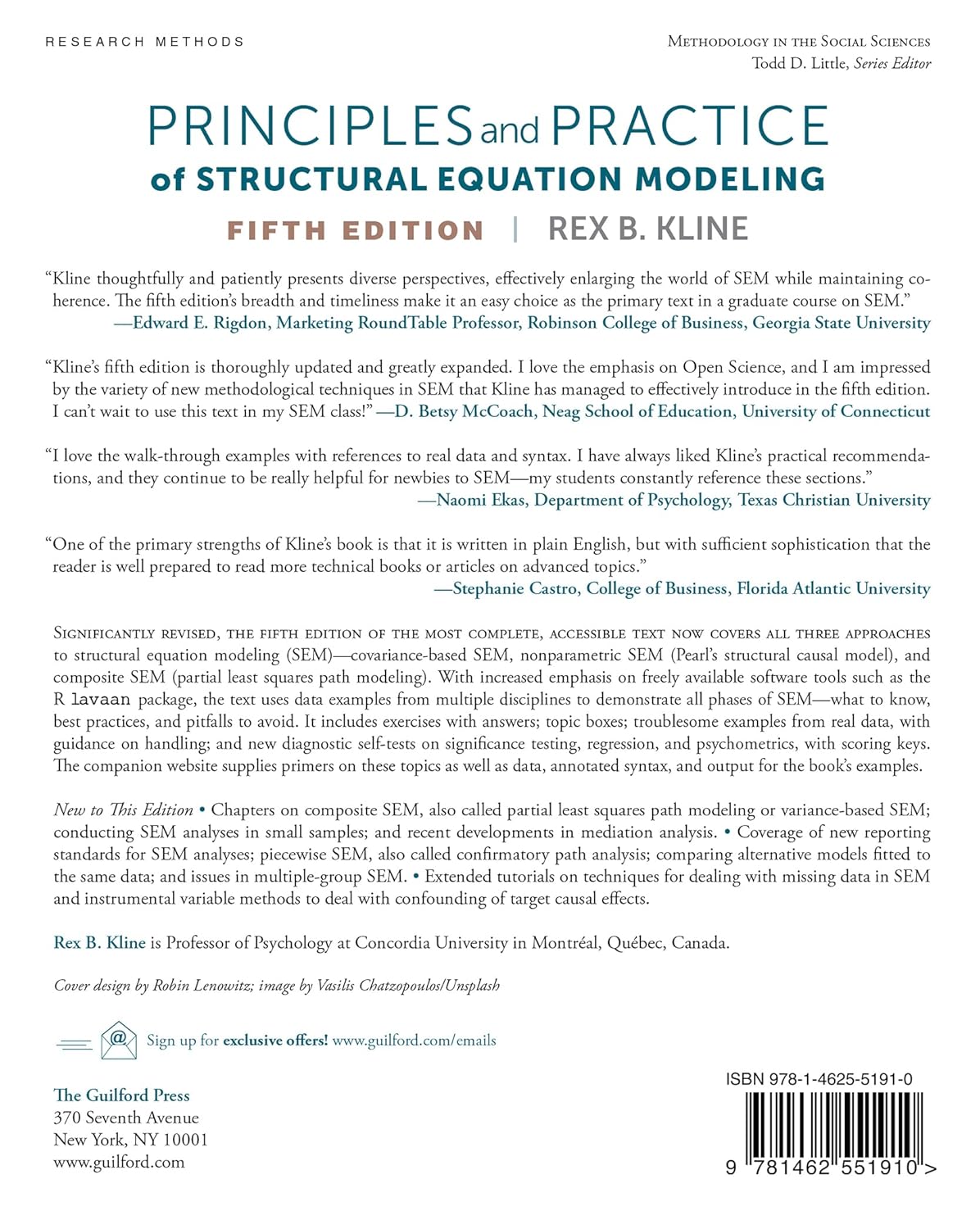 Principles and Practice of Structural Equation Modeling (Methodology in the Social Sciences Series)      Fifth Edition