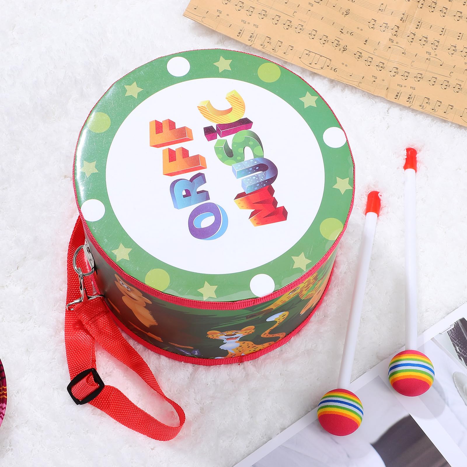 Tamburo per 8 Pollici con Bacchette Set di Strumenti Musicali Percussioni Educativo Giocattolo Musicale per Sviluppo Ritmo e Concentrazione Regalo Piccoli