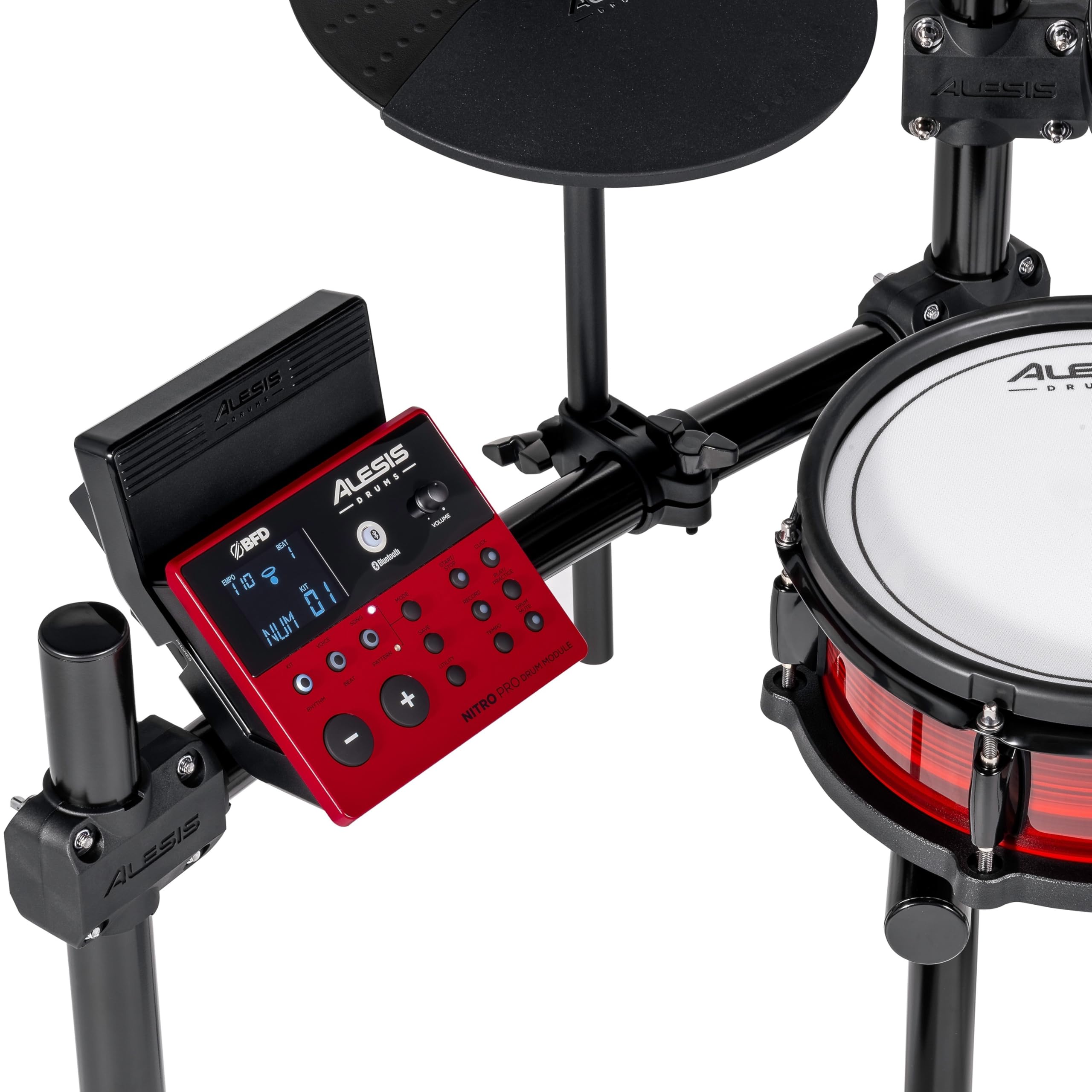 Alesis Nitro Pro XL Batteria Elettronica 10 Pezzi Mesh Dual Zone Pad BFD Suoni Bluetooth Drumeo USB MIDI