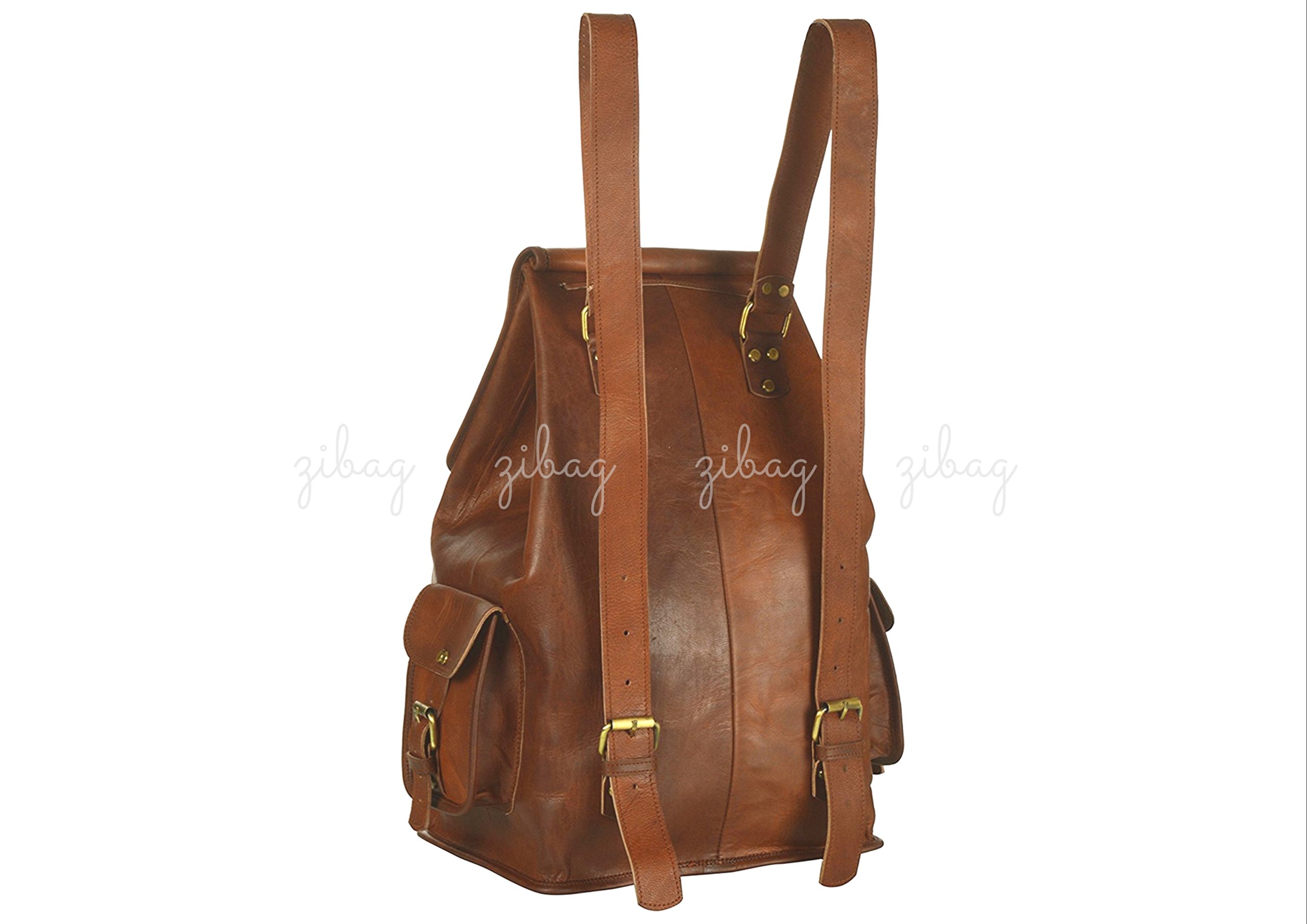 ZiBag Vintage 18 inch Genuine Leather Rucksack Laptop