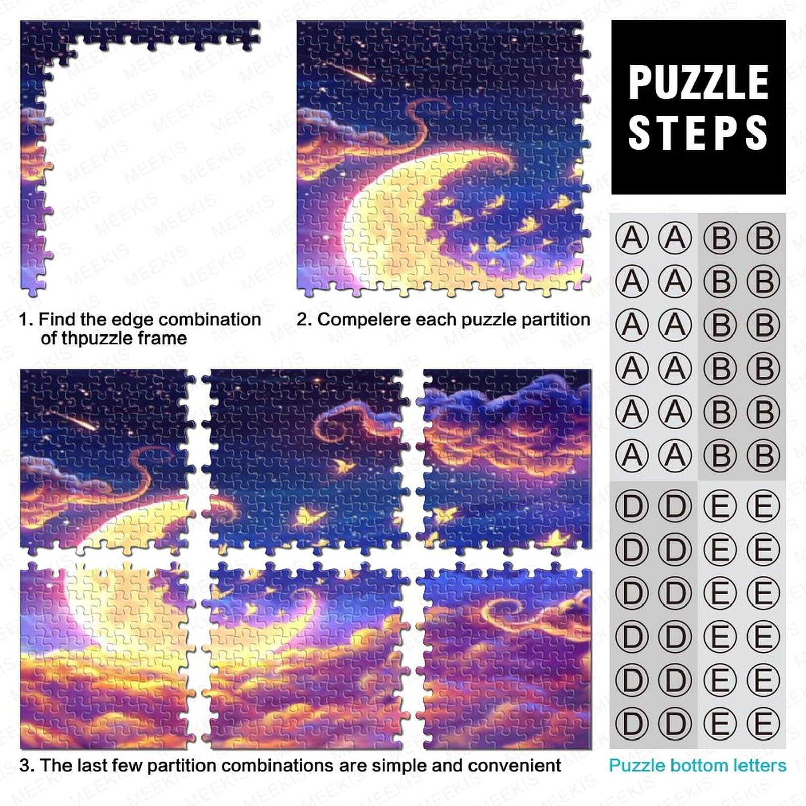 Moon Educa Adult 1000 Puzzle 1000 Cartoon Puzzle Edukacja Oryginalne Puzzle Dla Dorosłych I Młodych Miłośników Puzzle 1000 sztuk (75 x 50 cm)