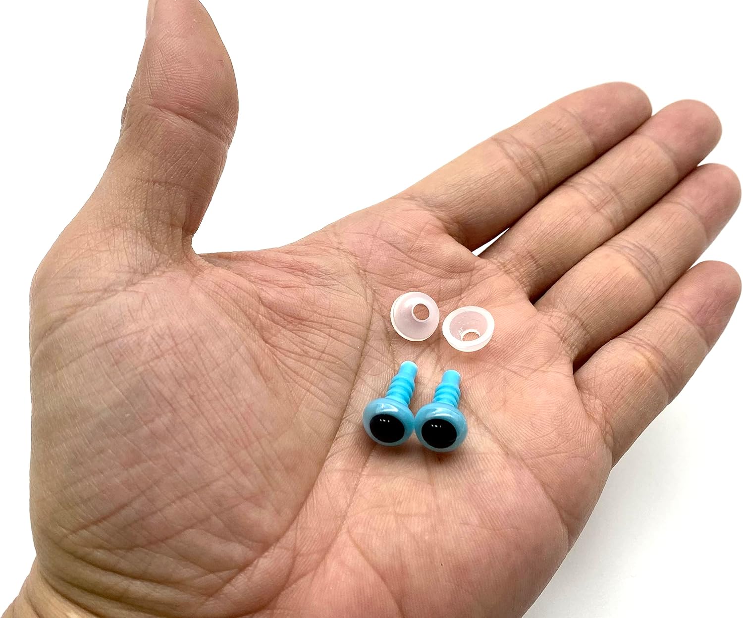 3dancraftit Plastic Safety Eyes with washers 3/8" / 10mm 20 pcs Light Blue EA38