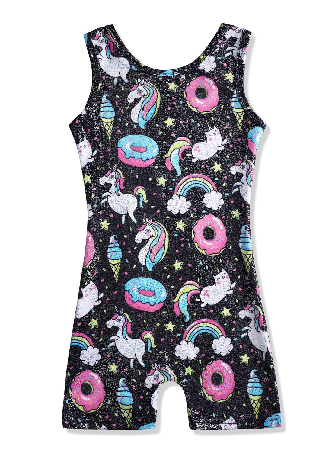 HOZIY Gymnastics Leotards for Girls with Shorts Toddlers Biketards Rainbow Unicorn Dinosaur Mermaid Leopard Flower Galaxy
