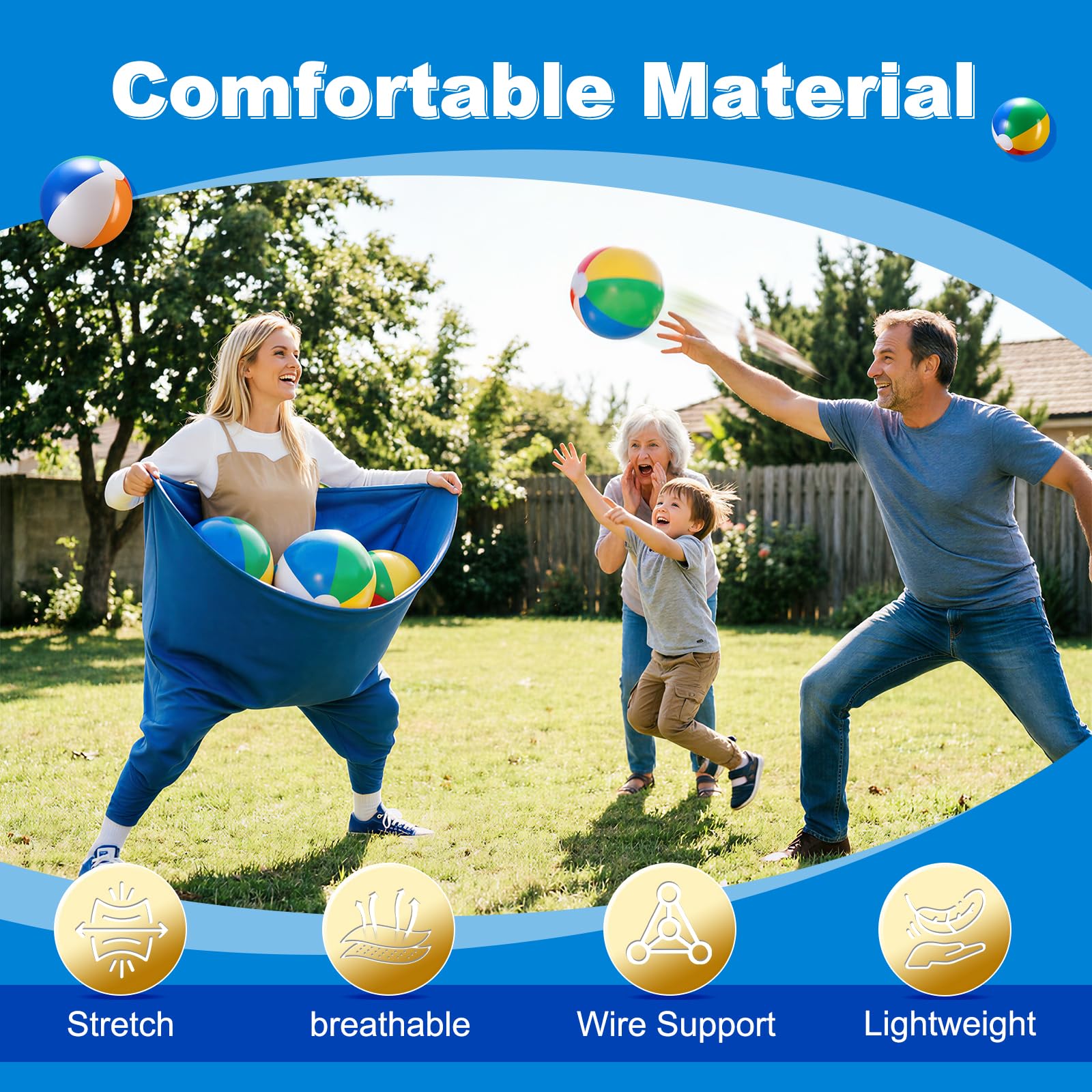Granny Pants Hof-Spielsets, 4-teiliges Set für Familienpartys, Outdoor-Spiele mit Hüpfbällen für Erwachsene und Kinder, das Familientreffen, ultimative Hinterhof-Party-Spiele