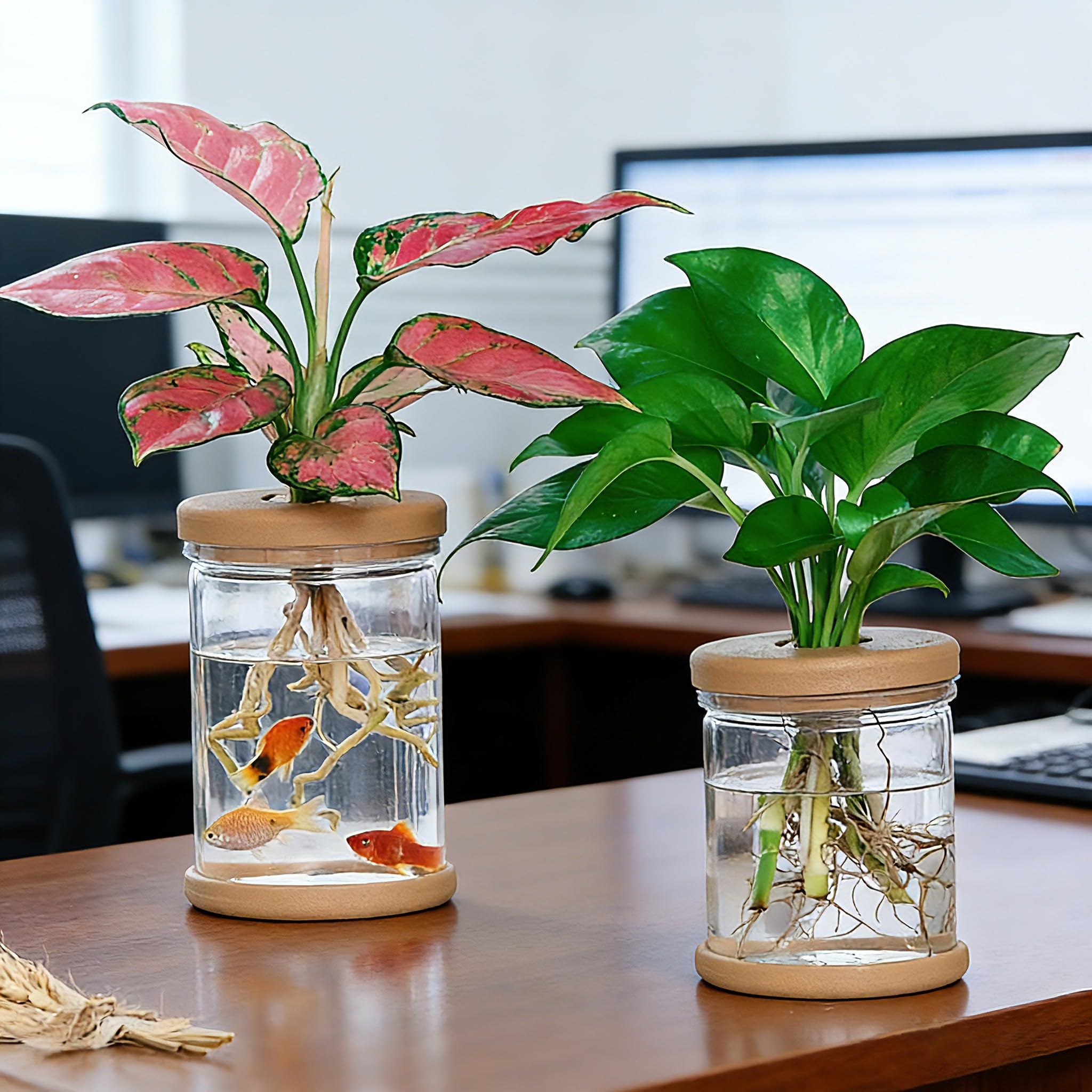 Desktop Plant Hydroponic Vases, Water Plant Jars, Gardening Gifts for Office and Home, Outdoor
