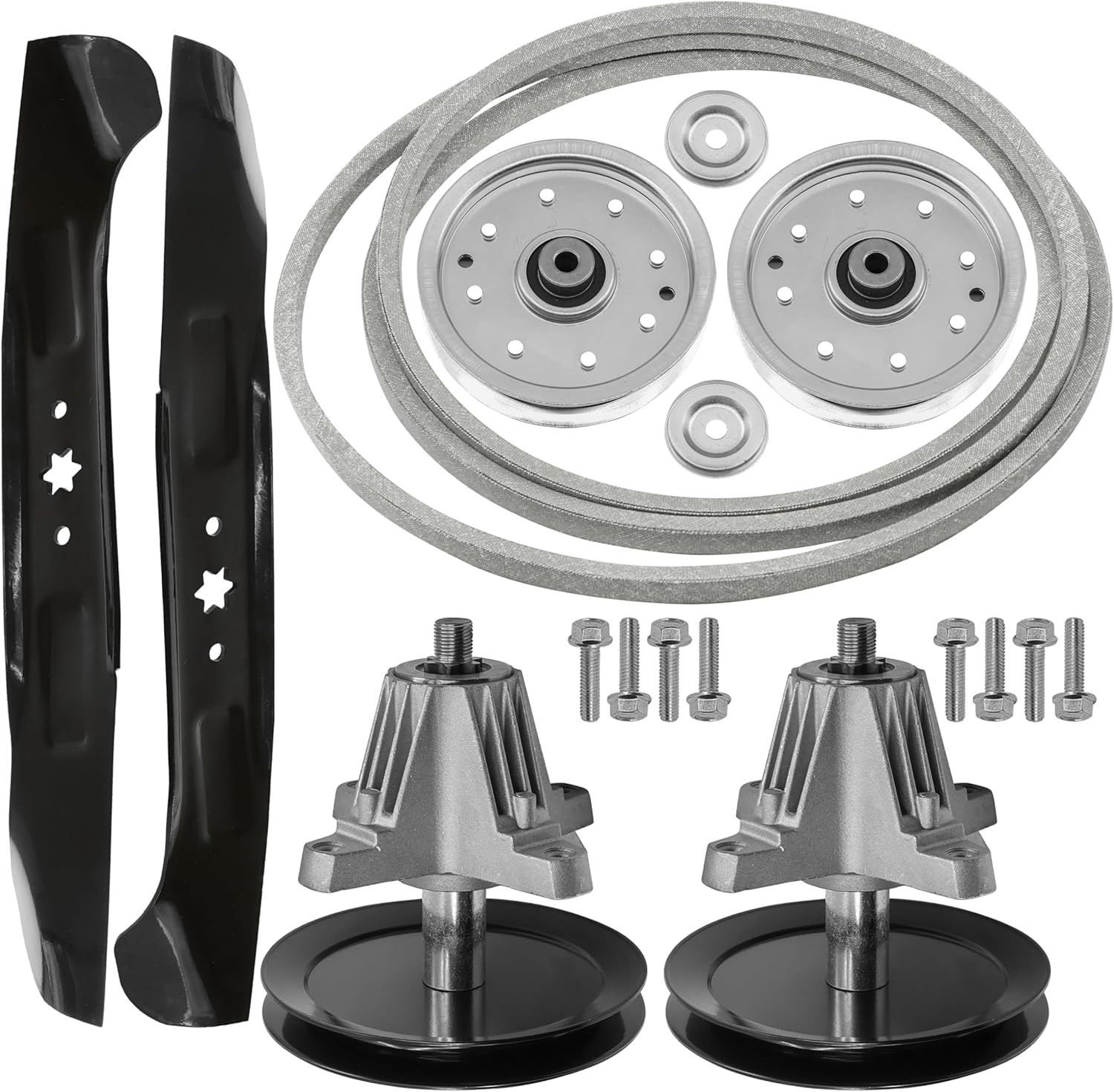 Caltric 46" Deck Spindles Blade Belt Pulley Kit Compatible With Cub Cadet LTX1046 LTX1045 YT946KH