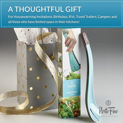 Miniatura 7 de Pinzas para ensalada para servir alimentos juego de pinzas 2 en 1 para servir alimentos utensilios de ensalada tenedor y cuchara diseño inteligente