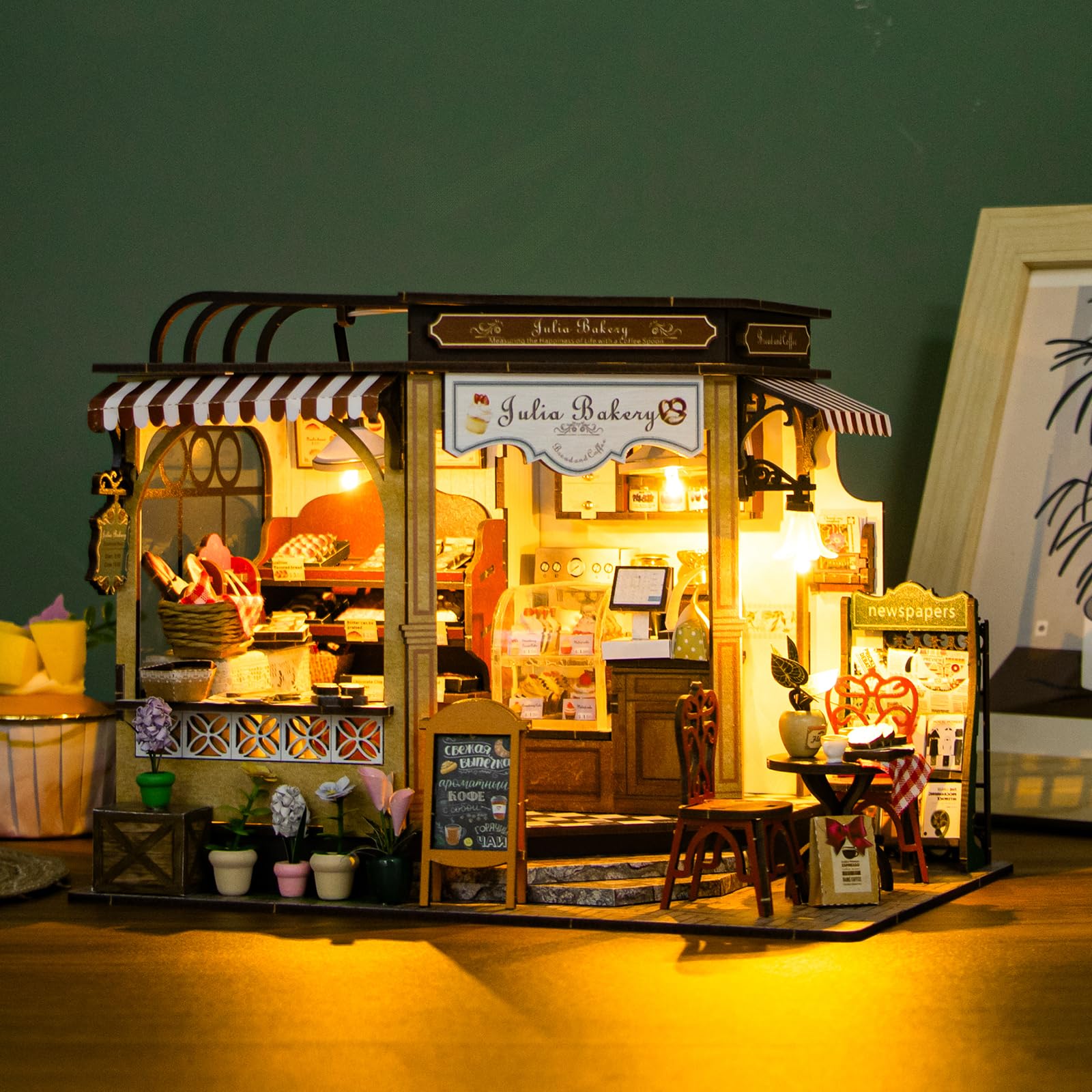 Foyucool Kit de Miniaturas para Adultos, Casa de Muñecas con Muebles, Kit DIY para Adultos, El Regalo Ideal para Navidad o cumpleaños, Sala de Clases — view 43