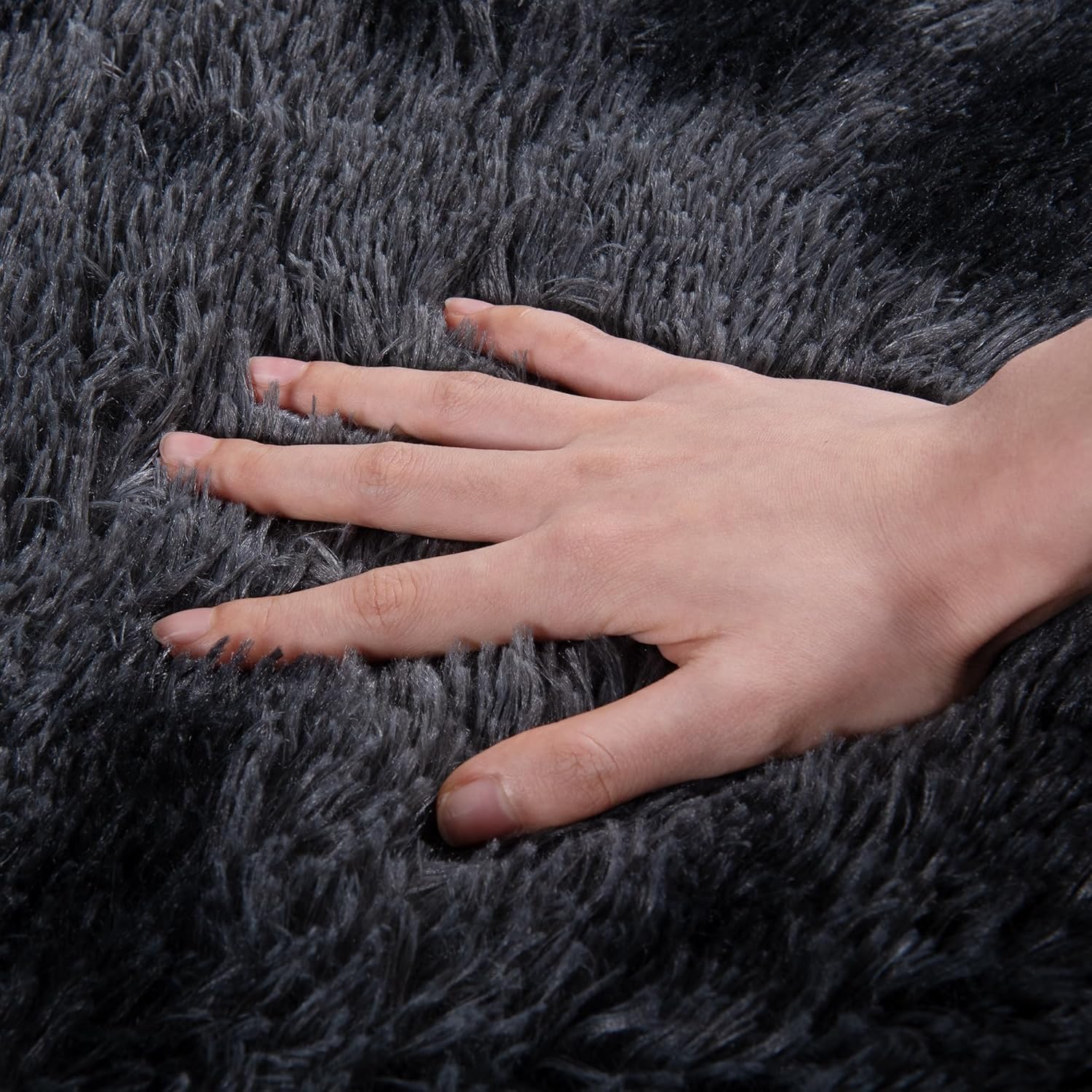 8x10 Area Rugs for Living Room, Ultra Soft Large Shag Bedroom Rug Upgrade Non-Slip Plush Modern Fluffy Carpet for Kids Boys Girls Room Home Decor Aesthetic, Dark Grey - Image 4