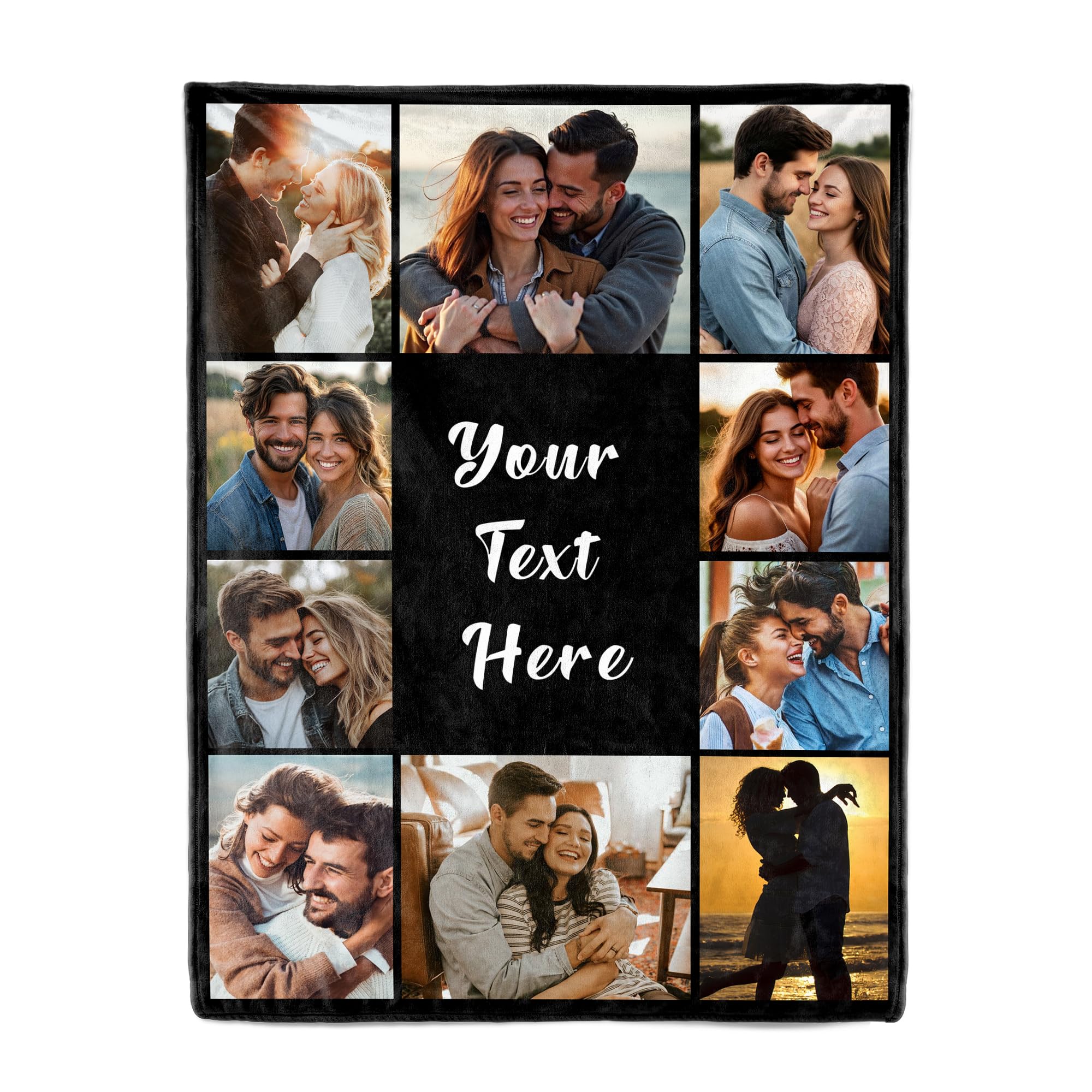 SHIPS NEXT DAY Custom Blanket with Picture Text Personalized Throws Blanket with Photos Customize Blanket Customizable Blankets Customized Gifts for Mom Dad Couple Girlfriend Boyfriend Wife Husband