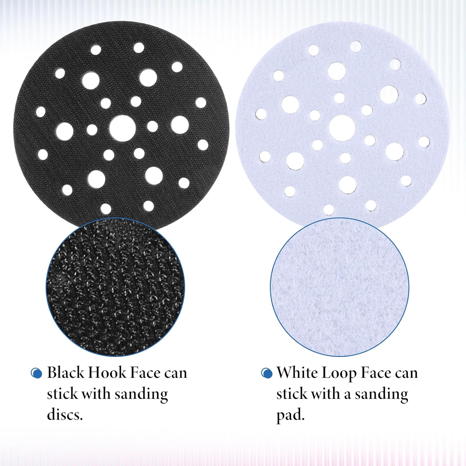 12PCS Foam Interface Pads, 6 Inch 25 Holes Hook and Loop Soft Density Sponge Cushion Buffer Backing Pad, Professional Sponge Sanding Pads for Orbital Sander Automotive Woodworking Polishing