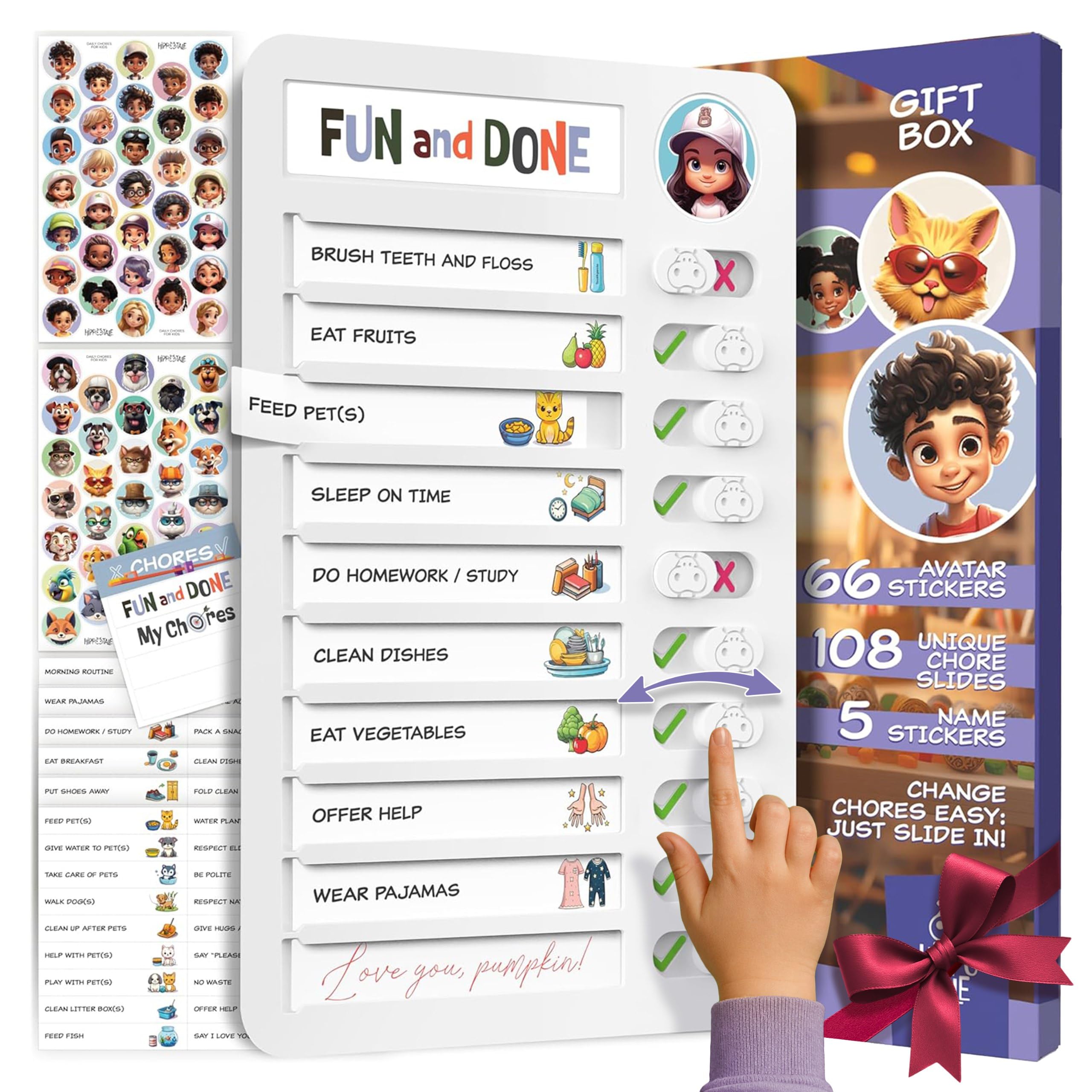 Chores Chart for Kids, Chore Board Visual Schedule Checklist, Chore List