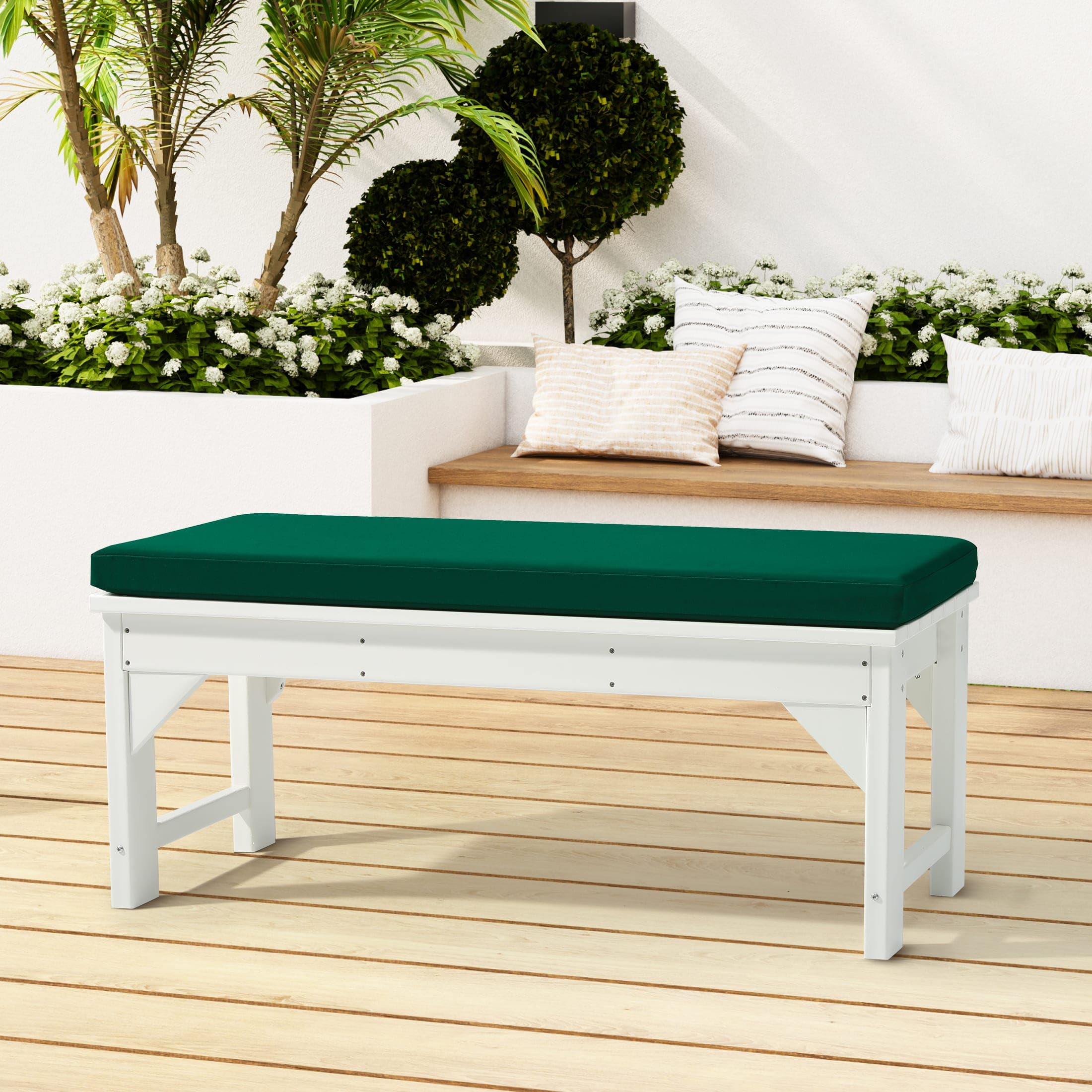 YEERSWAG 59x18x3 inch Waterproof Outdoor Bench Cushion, Anti-fading, Non Slip, Removable