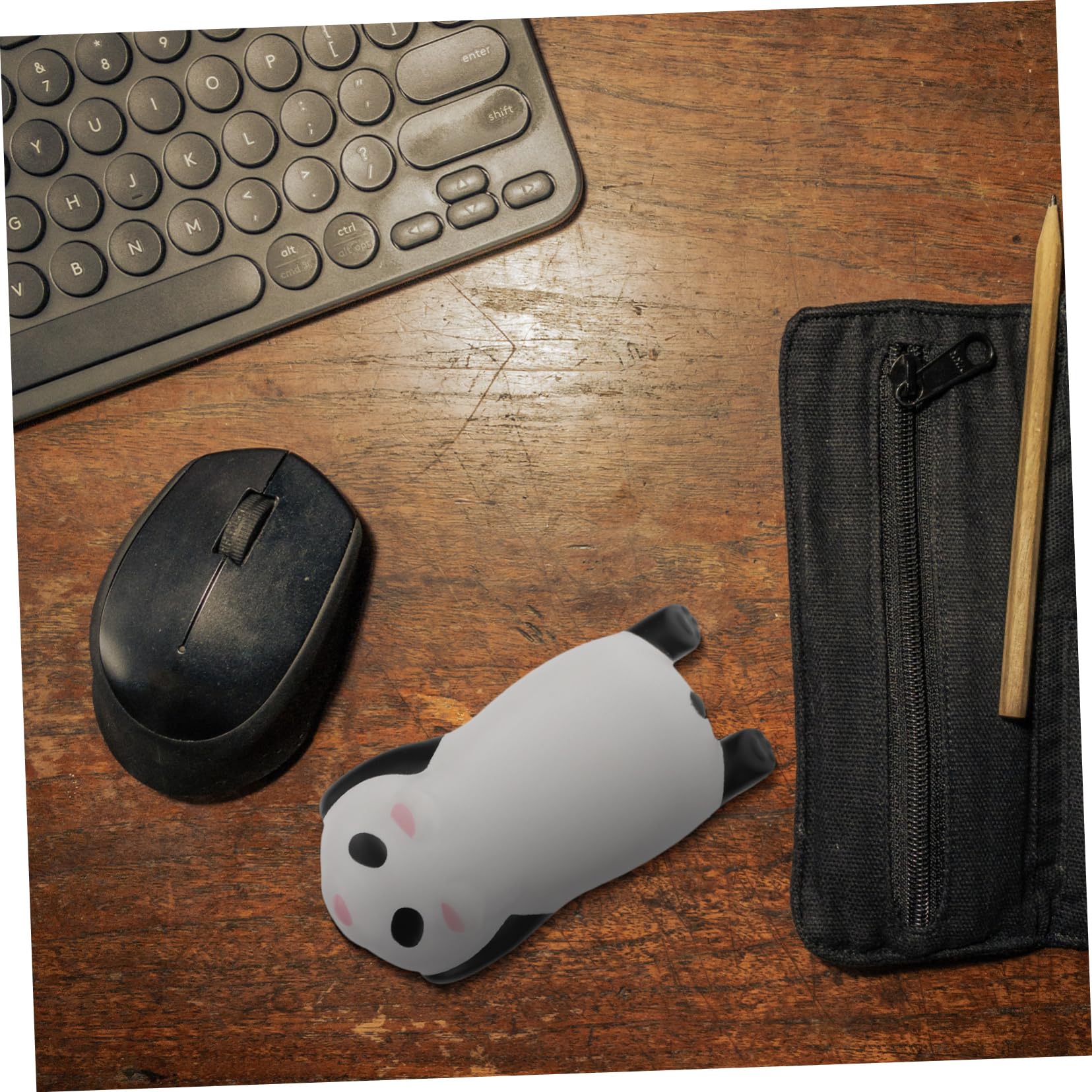 NUOBESTY 3pezzi Cuscino Poggiapolsi Mouse Panda Pu Memory Foam Ergonomico e Antiscivolo Supporto Per Polso Tappetino Da Ufficio Per Computer e Laptop Design Carino e Leggero Per Lavoro e
