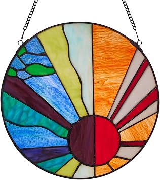 RIVER OF GOODS Earth Elements Stained Glass Window Panel Suncatcher
