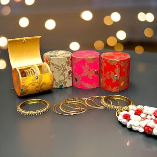 LOVENSPIRE Bangle Box Organizer Bulk Assorted Bangle Jewelry Storage Boxes Beautiful Bangle Case Indian Wedding Favor Bridesmaid Gift - Travel Essential Accessories for Women