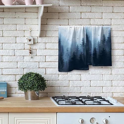 Miniatura 8 de Blue Misty Forest - Juego de 2 toallas de mano de montaña natural suave para cara de invitados, toalla de cocina, toallas de cocina, spa, hogar,