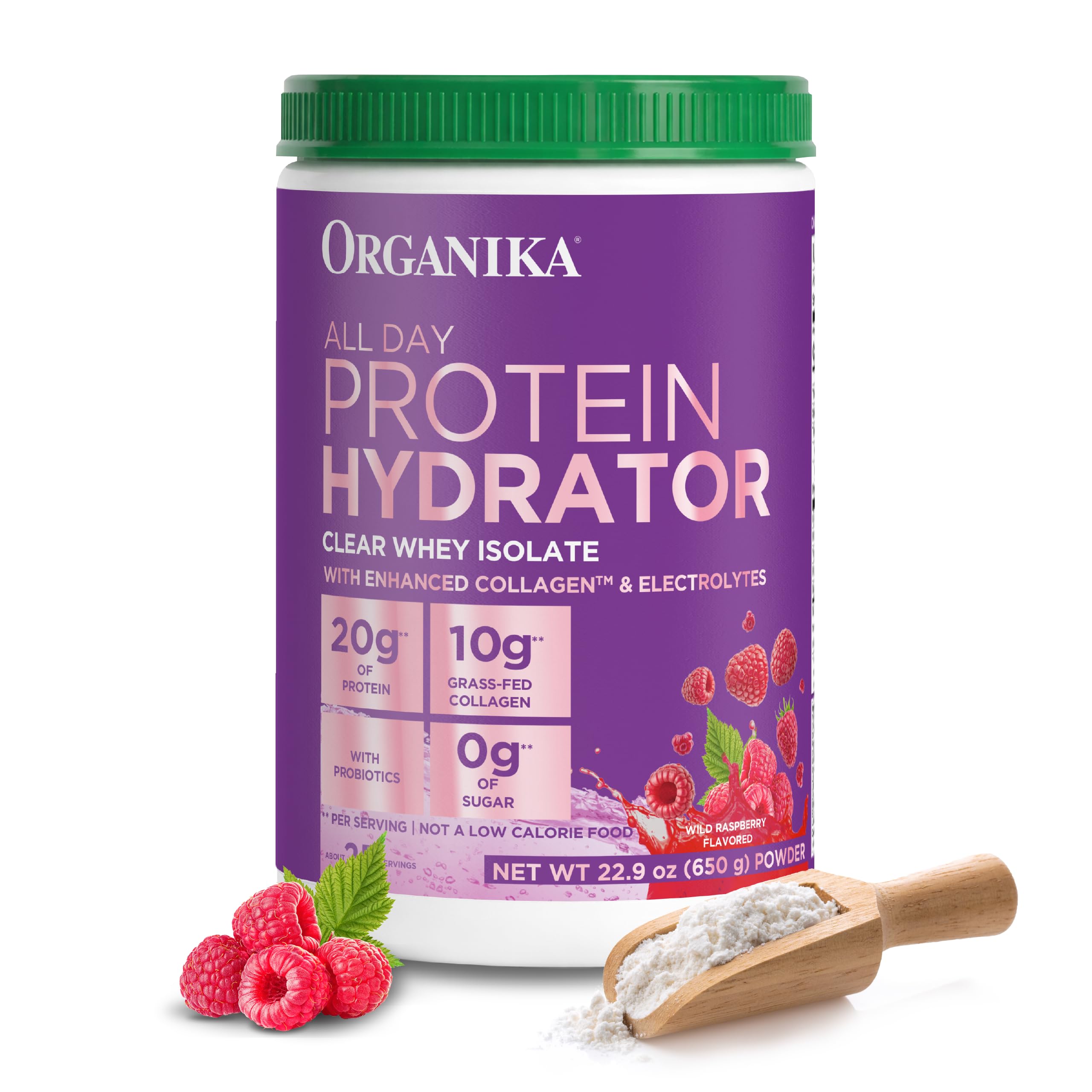 Organika Proteína em Pó de Whey com Colágeno, 20 g de proteína e 10 g de colágeno, 650 g