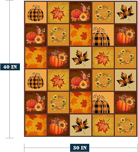 Miniatura 60 de YeeJu Manta decorativa de otoño, color naranja, Acción de Gracias, otoño, lindas calabazas, manta para sofá, cama, sala de estar, suave, acogedora
