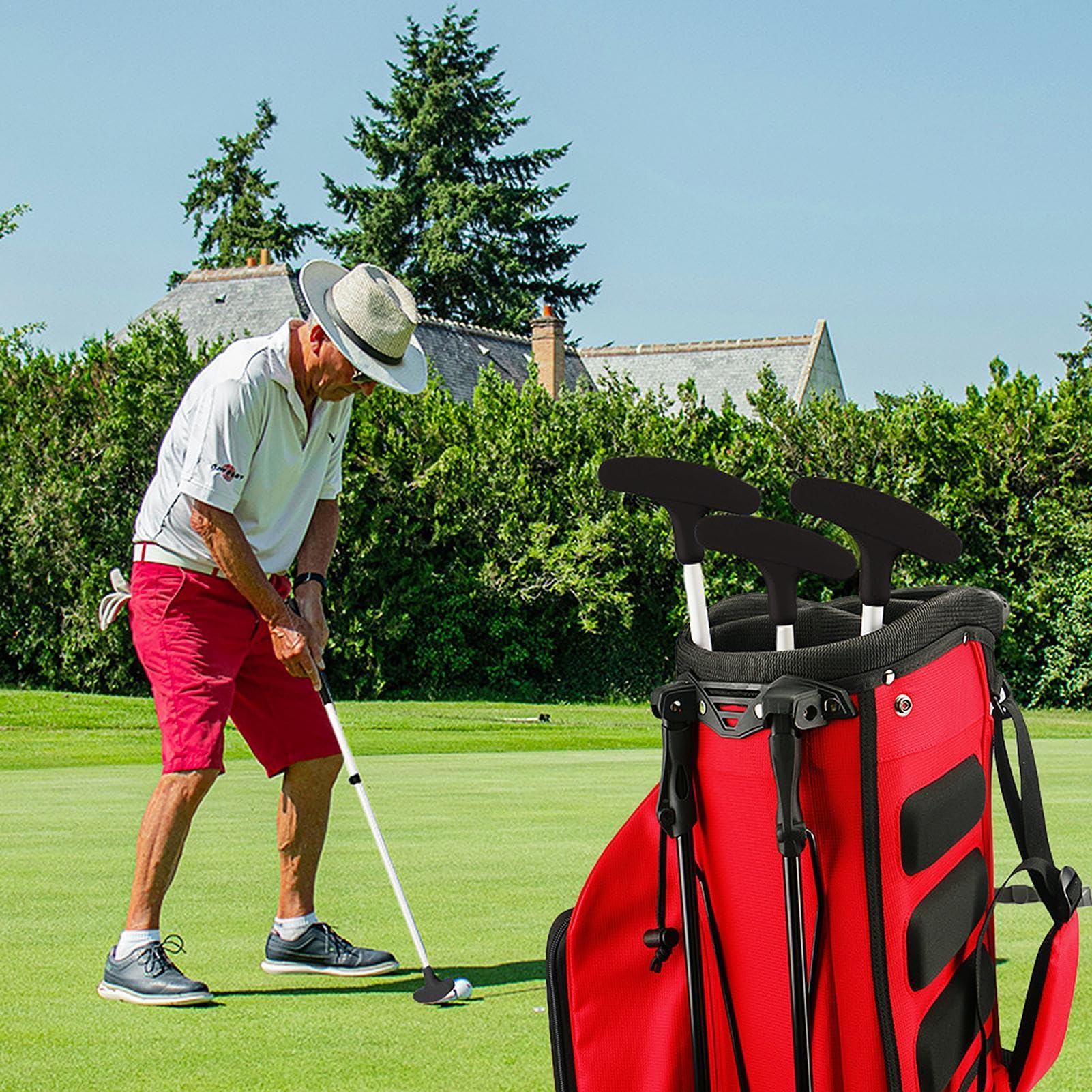 Putter de golf, putter bidireccional para niños, putter bidireccional para niños con eje extensible, tamaño ajustable para golfistas jóvenes, zurdos y diestros