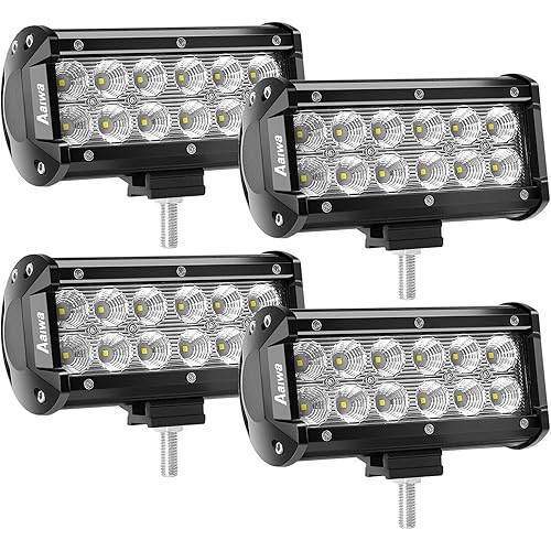 7" LED Light Bar, 4 PCS 3600LM Flood Off Road Lights 36W LED Driving Fog Lights LED Work Light for Truck Boat SUV ATV LED Lights