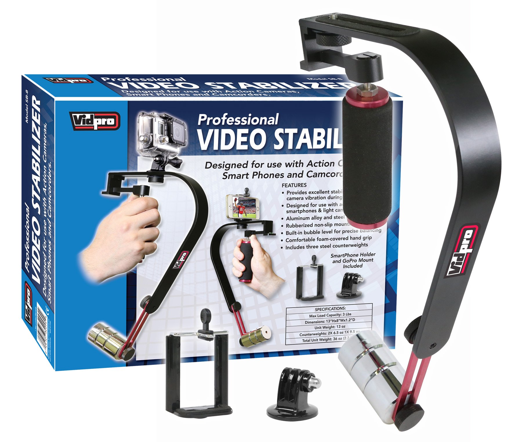 Amazon.com : Vidpro SB-8 Video Stabilizer for GoPro, Smartphones