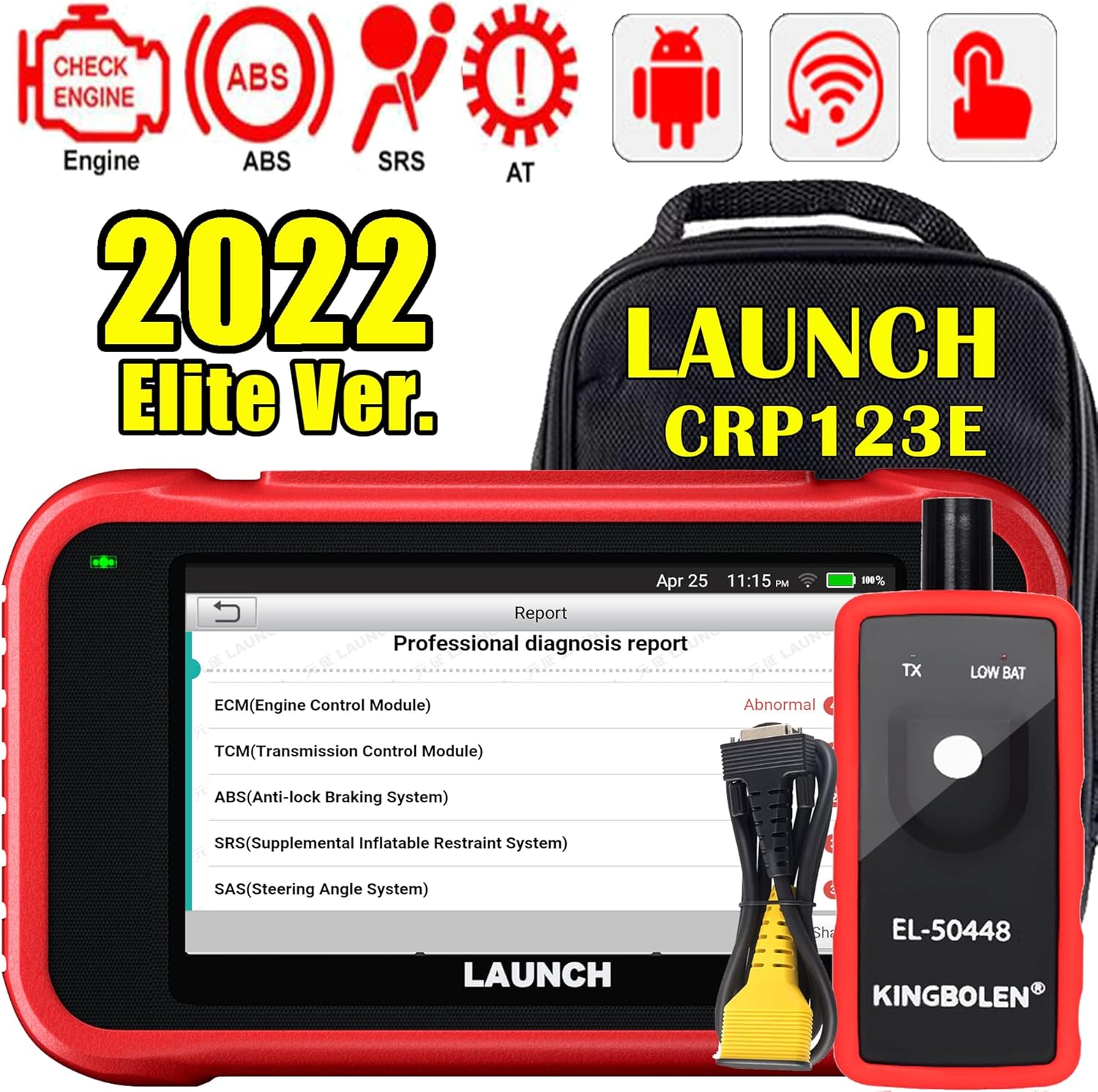 LAUNCH OBD2 Scanner CRP123E Car Scanner Engine Transmission ABS Airbag Scan Tool Code Reader,Wi-Fi Free Update,AUTO VIN,Car Diagnostic Tool for All OBD2 Cars,Upgraded Ver.of CRP123 : Automotive