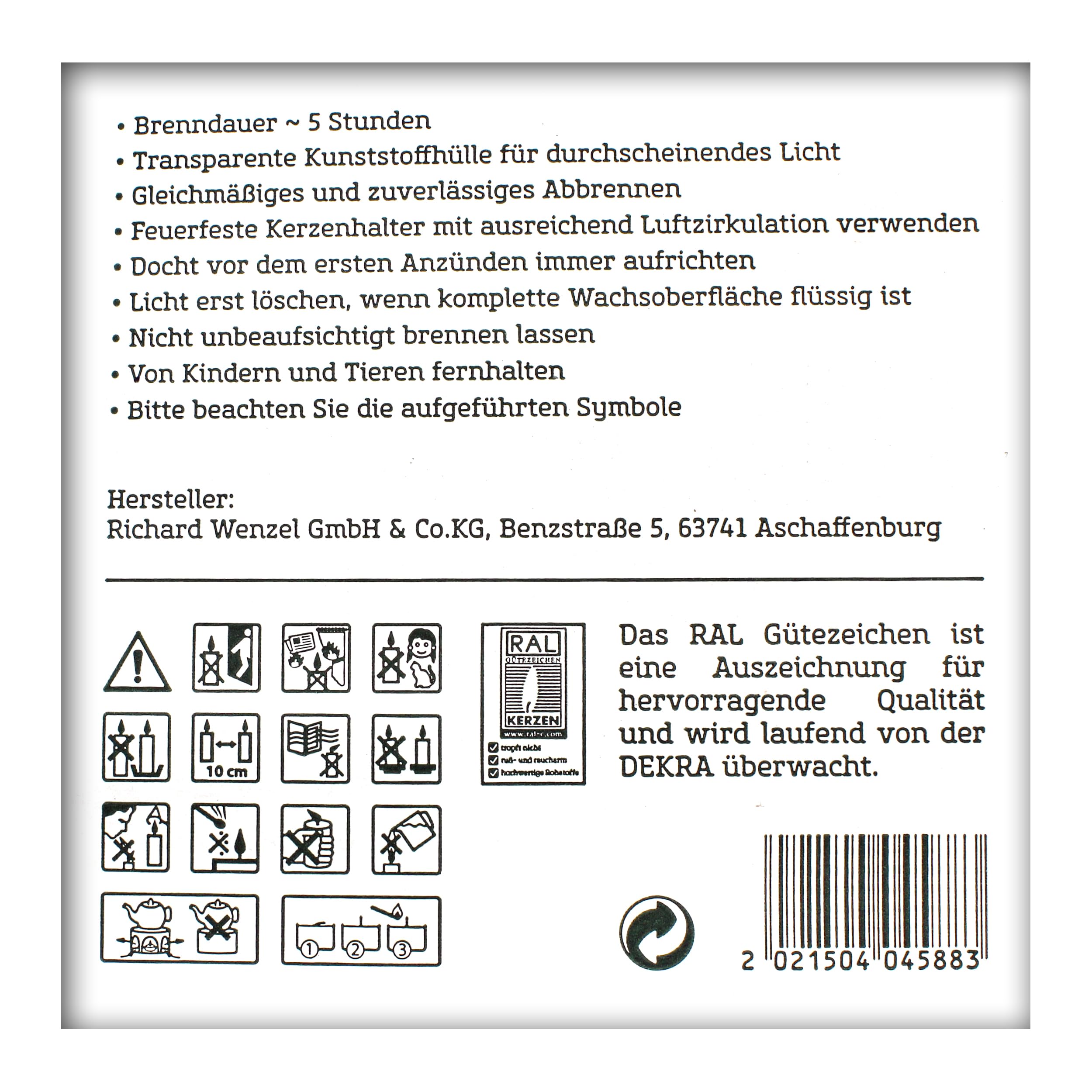 Kölle - Teelichter 5 Stunden Brenndauer Teelichter in transparenter Hülle, Farbe Creme (500)