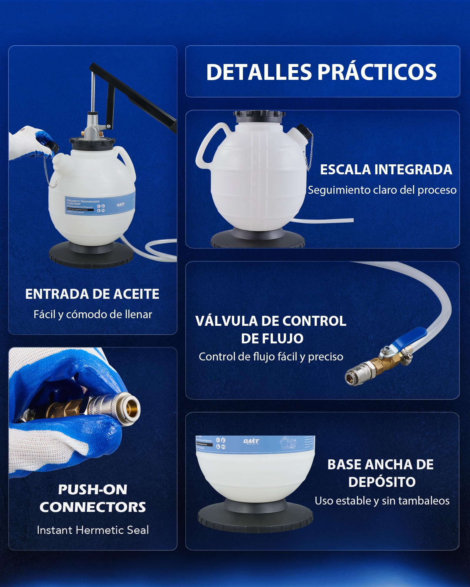 Orion Motor Tech 7,5L Bomba de Llenado de Aceite para Transmisión de Caja de Cambios Máquina de Llenado de Aceite con 15 Adaptadores Dispositivo de Llenado de Aceite para Coches
