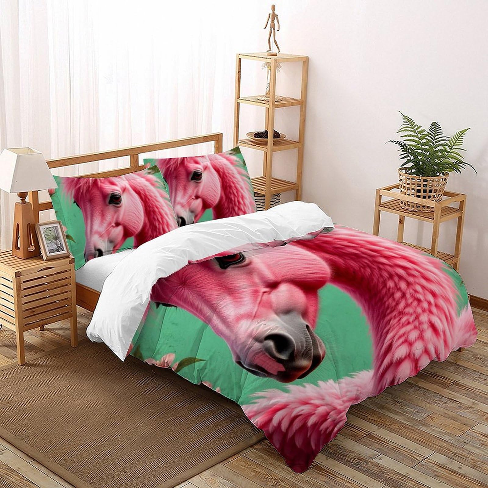Housse de couette 200x200cm animaux fermeture éclair lit enfant