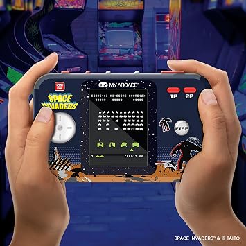 MY ARCADE DGUNL-7150 Space Invaders Pocket Player Pro Portable Game System with Carrying Case