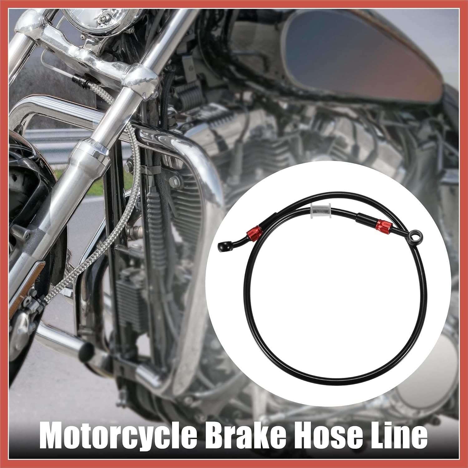 ACROPIX Brake Hose AN3 28 90 Degree M10x1.0 Motorcycle Hydraulic Brake Line Oil Hose Pipe Fitting for ATV Motorcycle Motocross 70cm Black Red 1 Set Car Parts