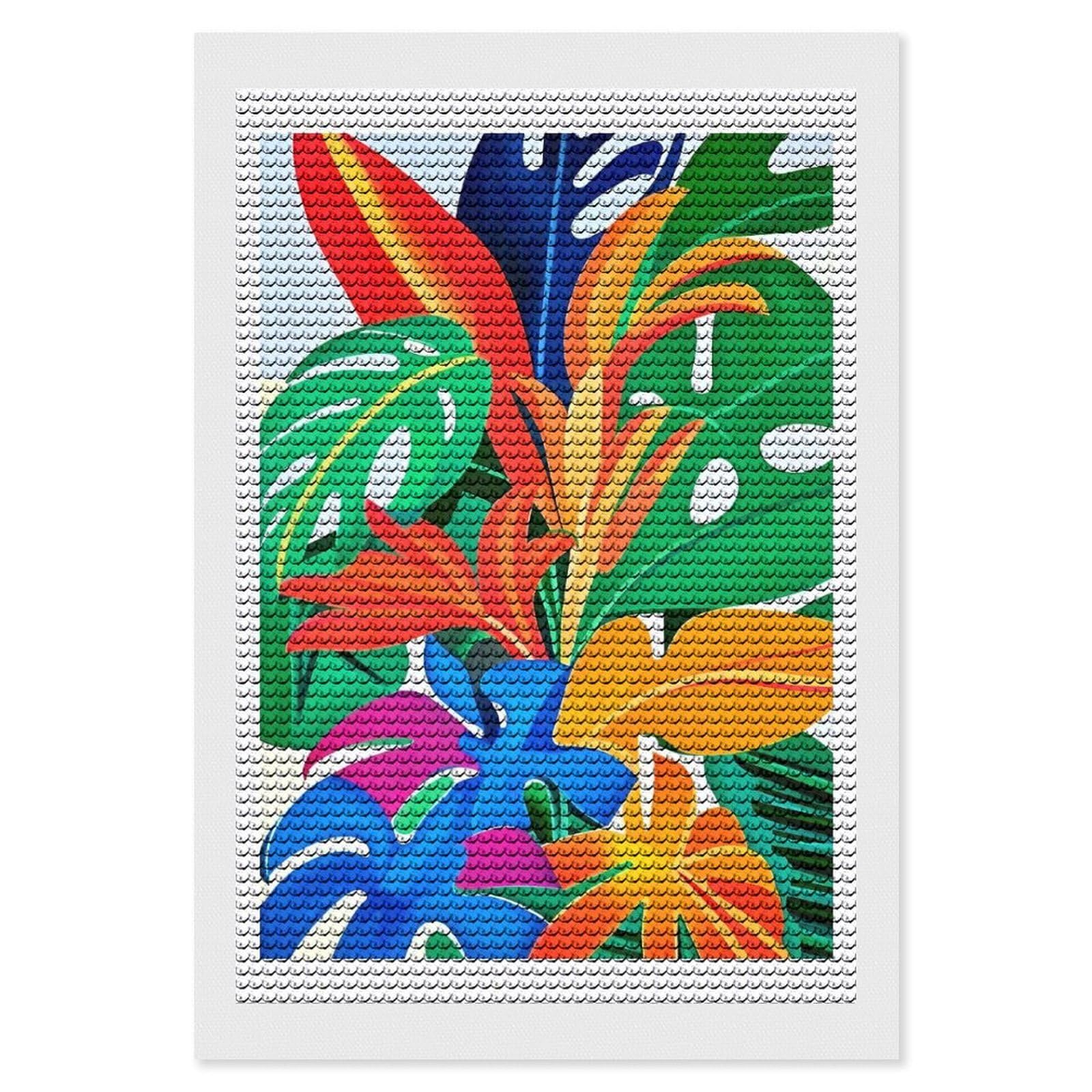 Junmoney Wild Jungle Nature Diamond Painting Canvas Kit 8"x12", Round Gems, Living Room Decor, Seasonal Gift Choice, Modern Decor