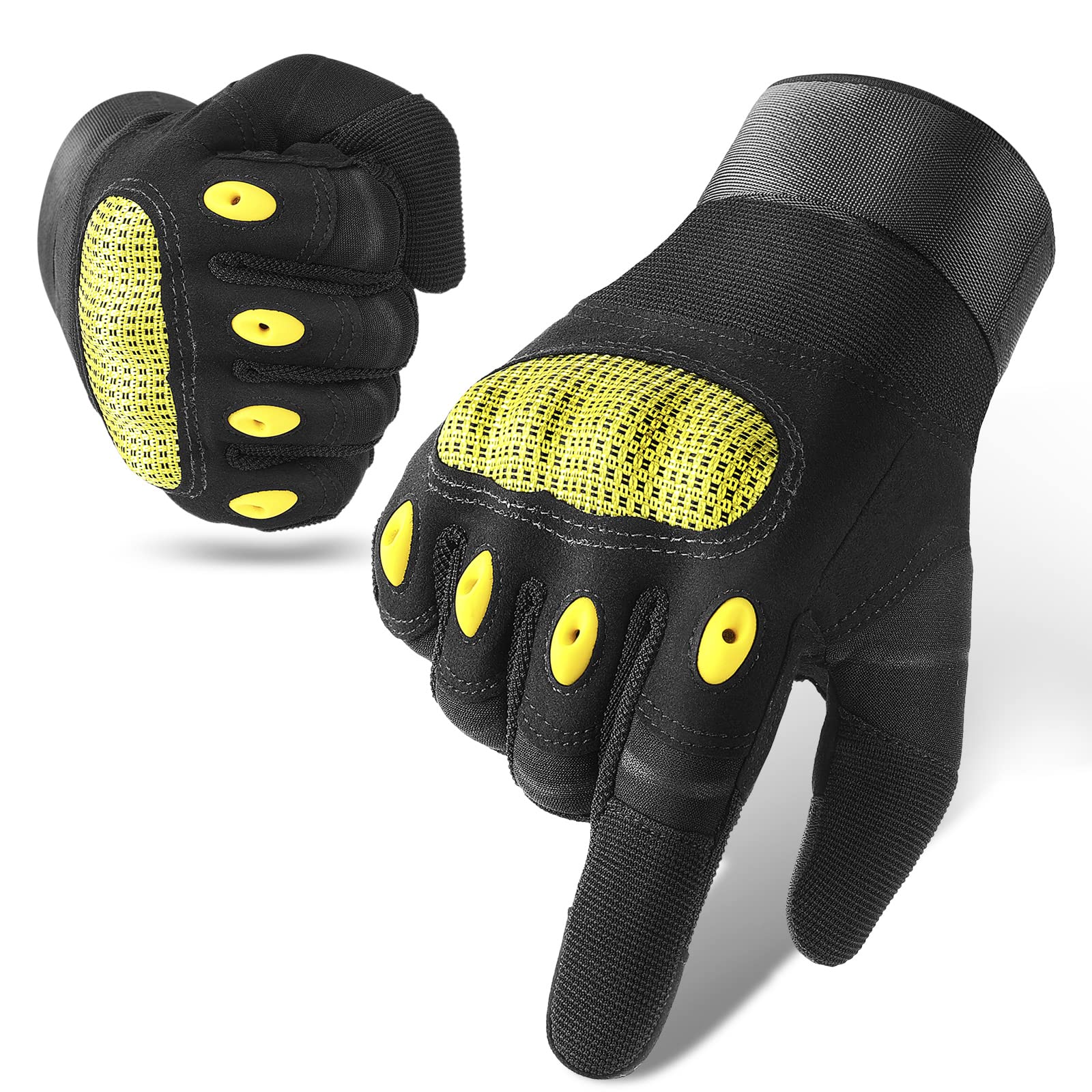 Cierto Motorcycle Gloves for Men and Women: Touch Screen Tactical Glove with Full Finger Breathable Hard Knuckle and Adjustable Wrist for BMX ATV MTB Riding, Motocross, Road Racing, Cycling, Climbing