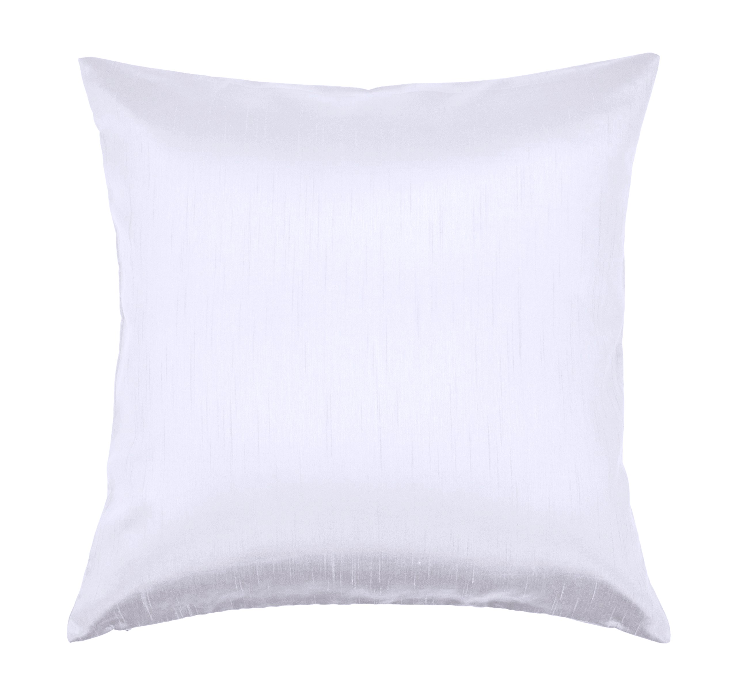 Aiking Home Solid Faux Silk Euro Sham/Pillow Cover, Zipper Closure, 24 by 24 Inches, Pure White