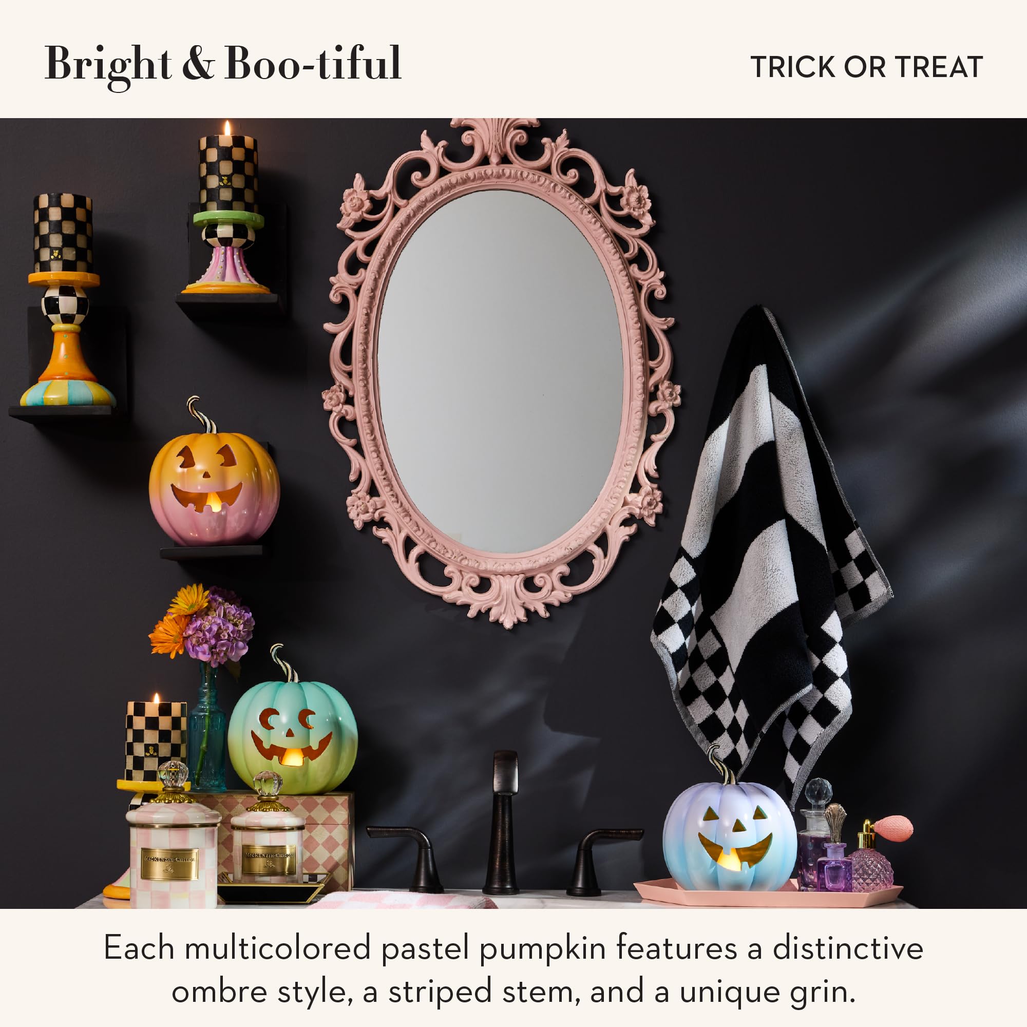 Amazon.com: MACKENZIE-CHILDS Set of 3 Illuminated Resin Jack-O