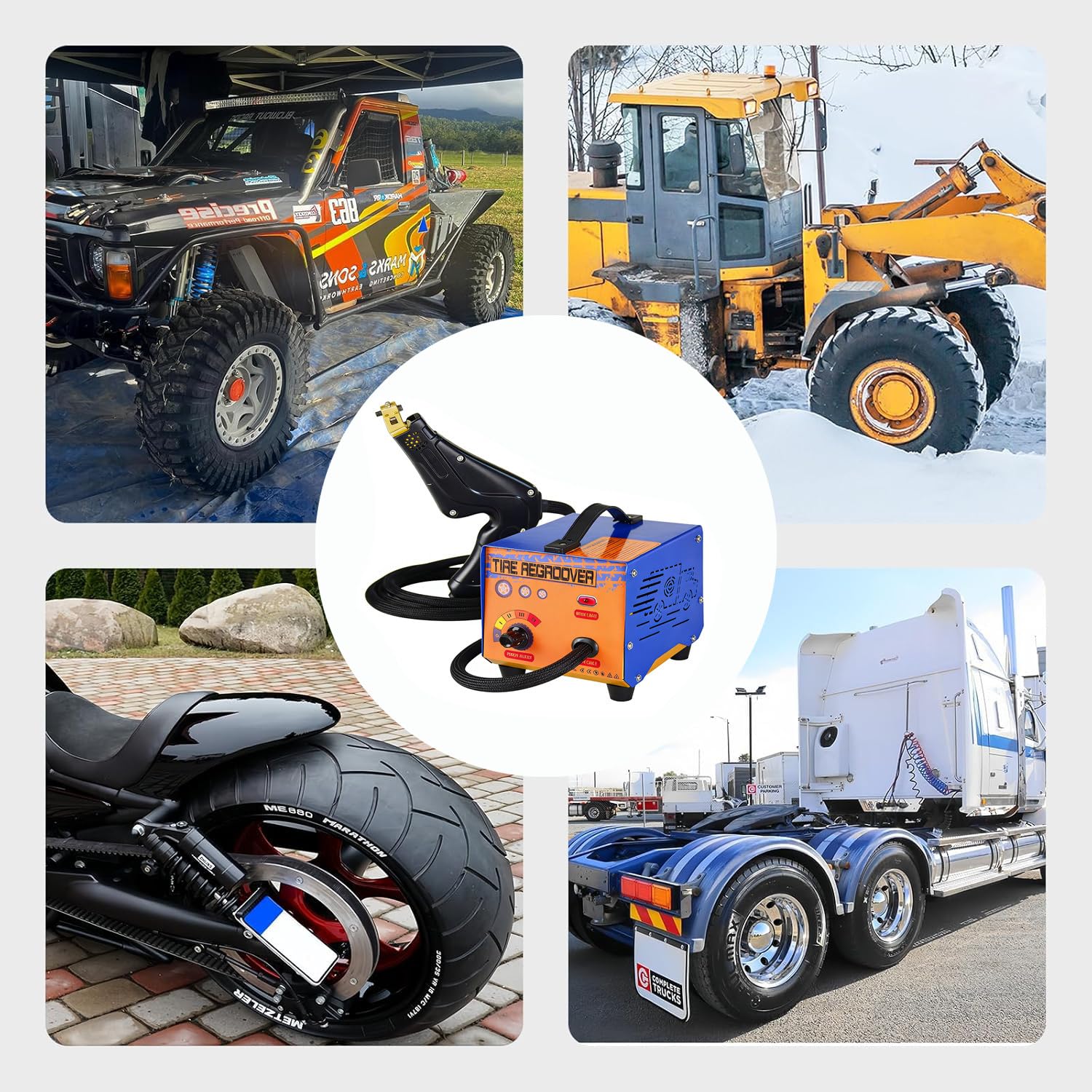 1000 W Reifen-Nutwerkzeug, 10-Blatt-Set, einstellbare Leistung, tragbarer Gummischneider für Off-Road-LKW, Auto-Rillen