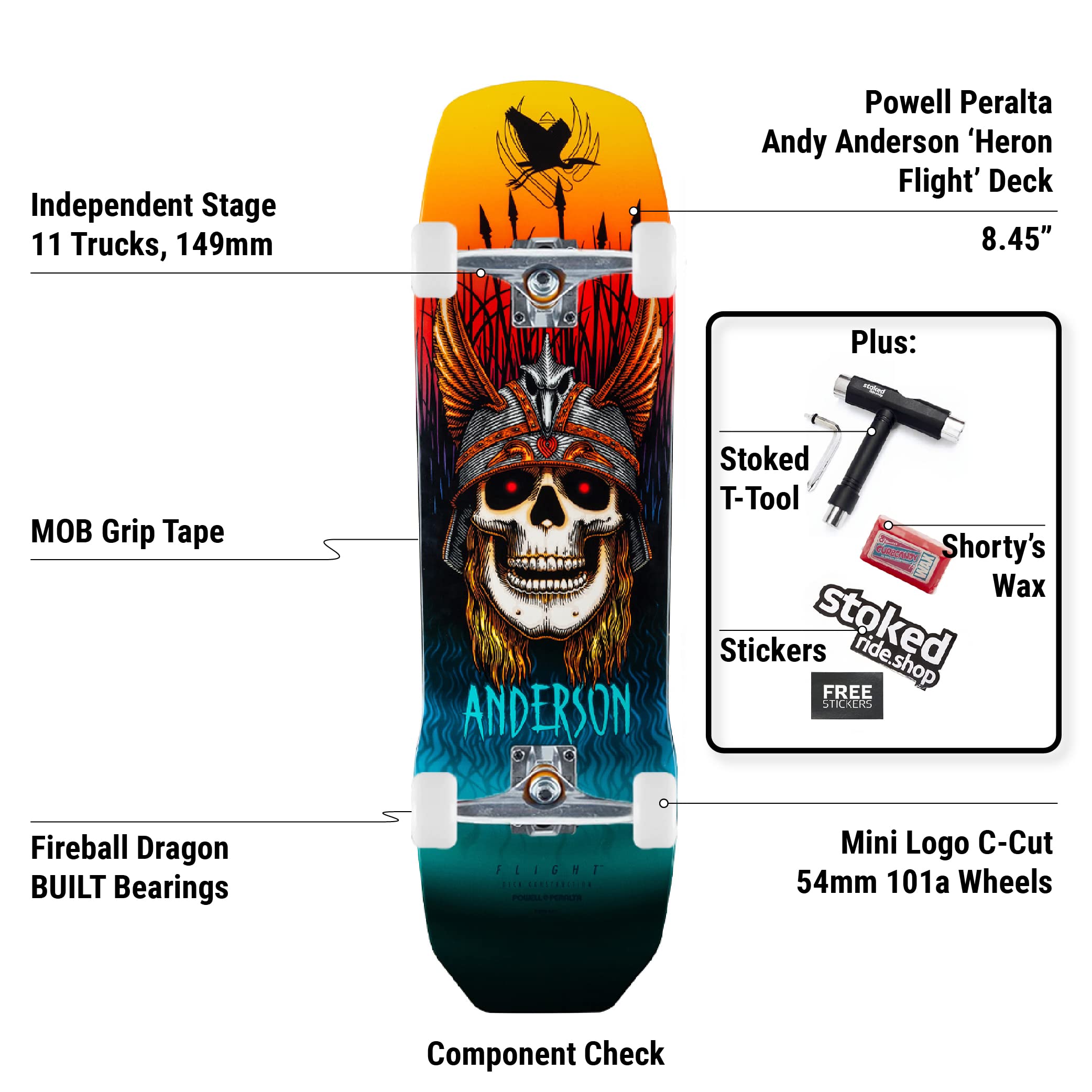 Amazon | Powell Andy Anderson コンプリート スケートボード