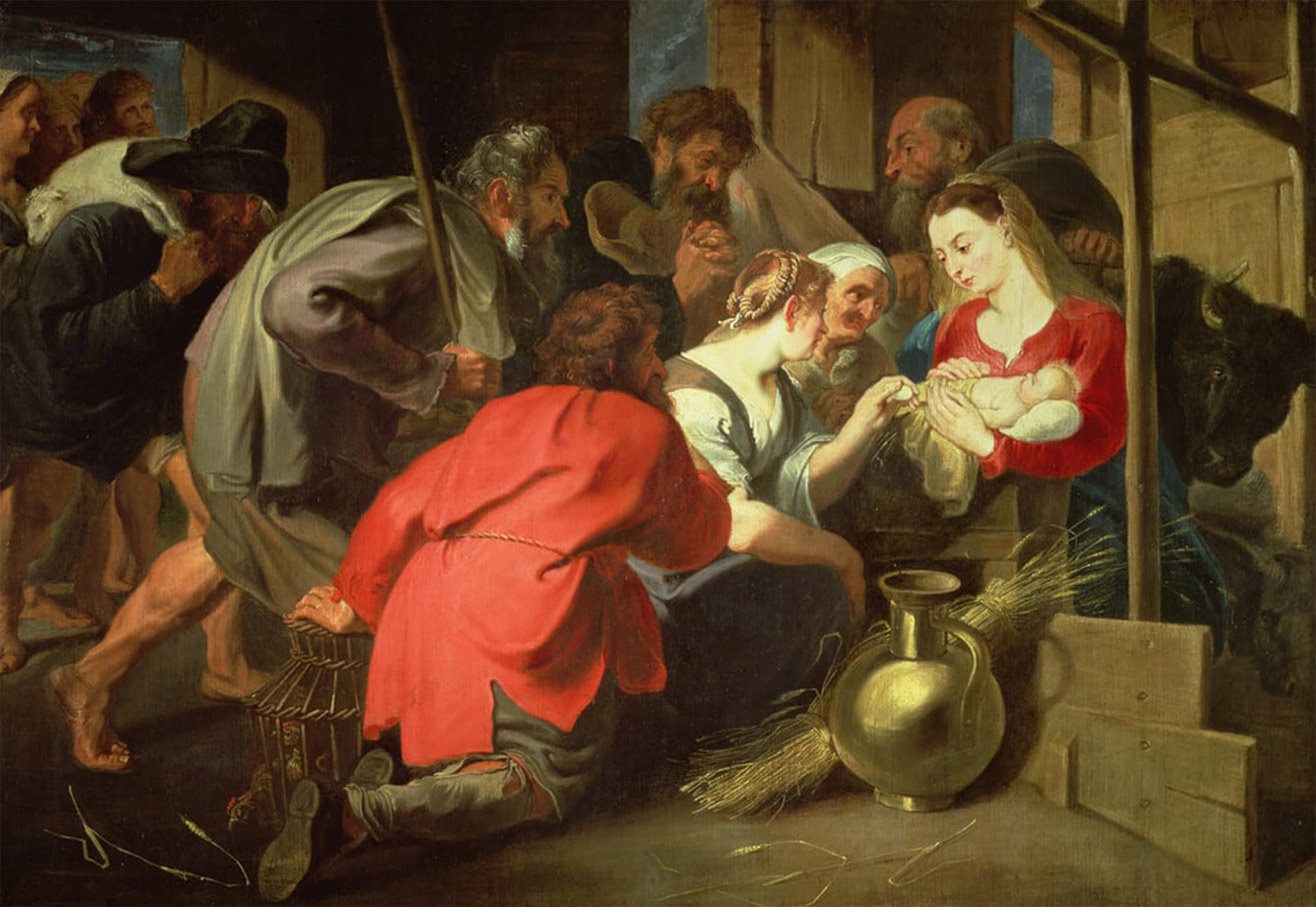 SERENDIPITP Retro Picture Poster Wall Art Pictures Painting the Adoration of the Shepherds by Van Dyck Wall Art Canvas Print for Wall Decor 60x90cm