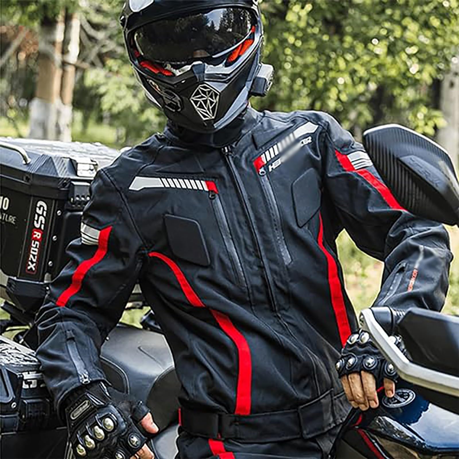 Giacca Da Moto Con Armatura Impermeabile Termica In Tessuto Per Uomo - Foto 7