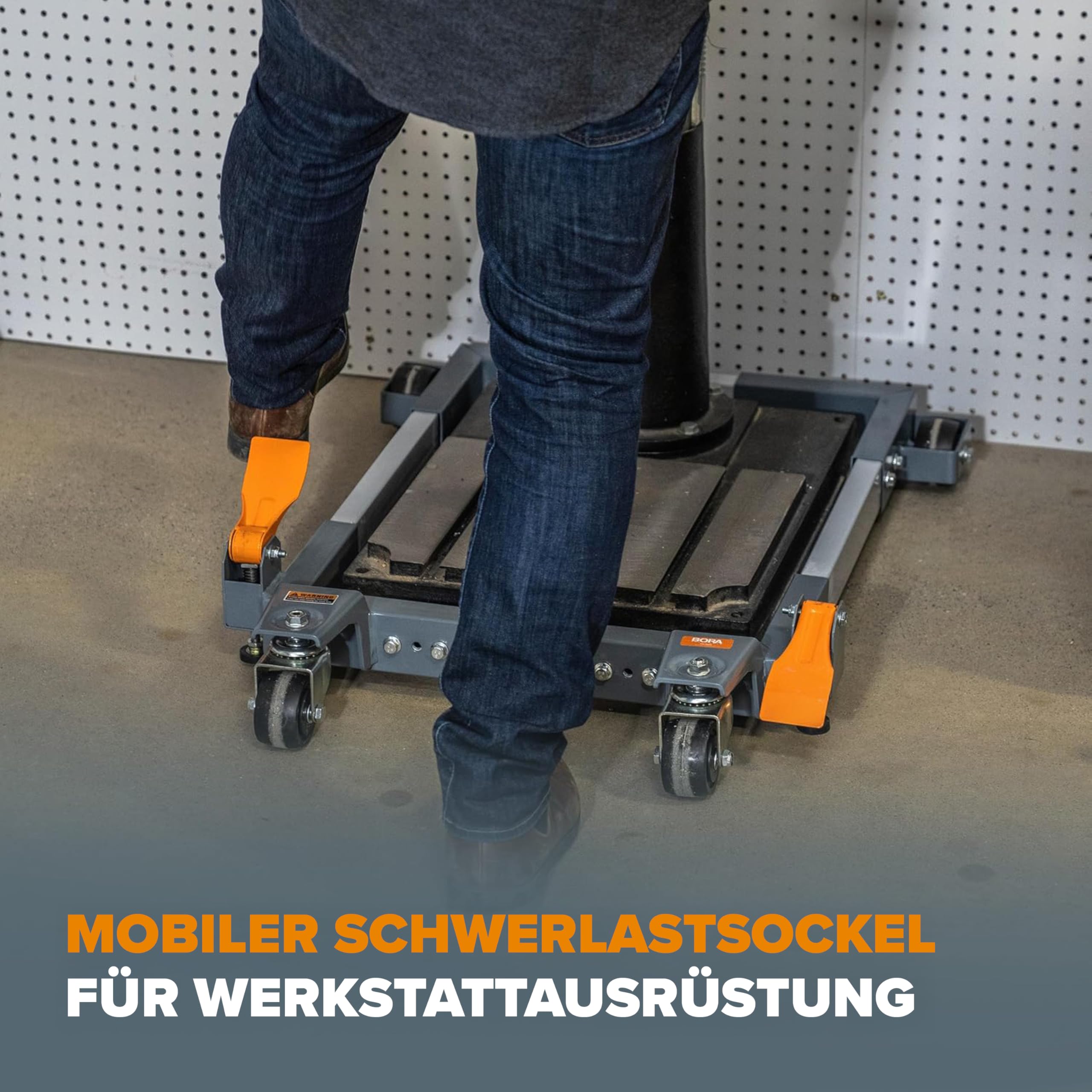 BORA Portamate PM-3500 Fahrbares Rolluntergestell – Universelle Maschinenbasis für Elektrowerkzeuge, 680 kg Tragkraft, Stahl, Kugellager-Räder, Höhenverstellbar