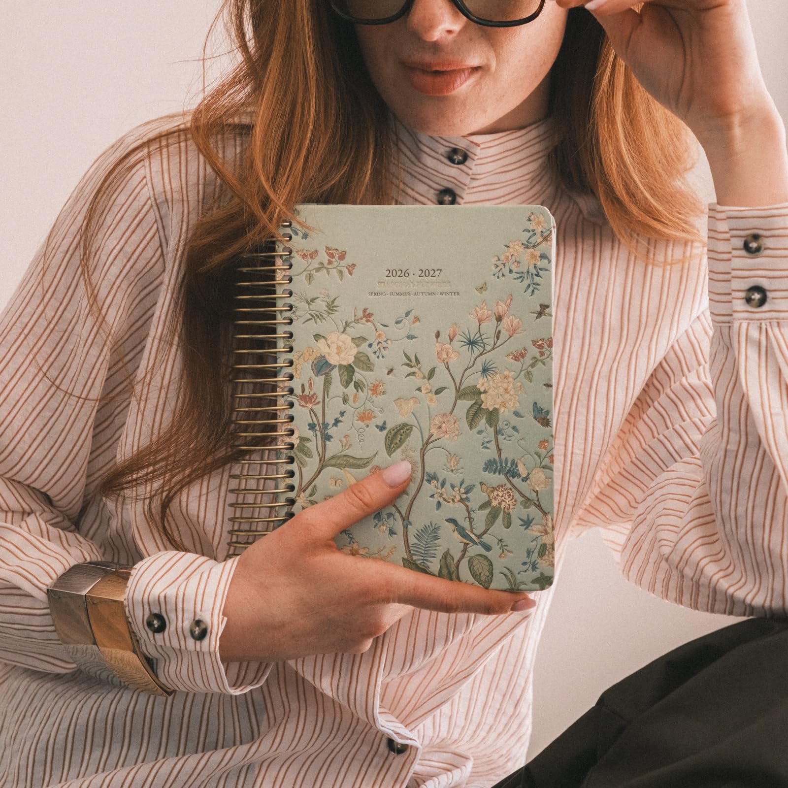 Kokonote A5 Academic Diary 2026-2027 Page a Day - Seasonal Flowers | Back to School Planner 2026-2027, Mid Year Diary 2026 2027 Day per Page, A5 Planner | Aesthetic Stationery Gifts