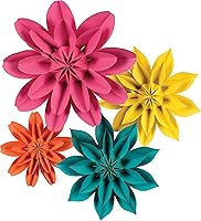 Teacher Created Resources Beautiful Brights Paper Flowers - Premade 3D Party Backdrops, Classroom Decor, Showers & Birthdays (TCR8545)