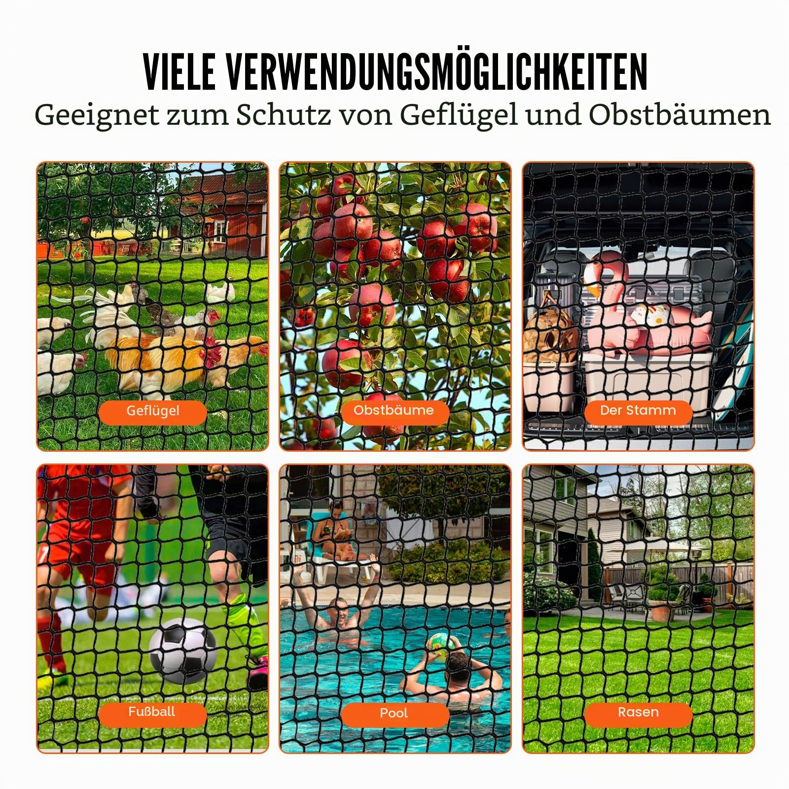 VEVOR Golfnetz, 3 x 3 m Golf-Übungsnetz, Indoor-Schlagnetz für Golf, Baseball, Hockey, Fußball, strapazierfähiges DIY-Ballnetz aus Nylon, Sportnetzbarriere für Fahrtrainingsschwung im Hinterhof (nur N