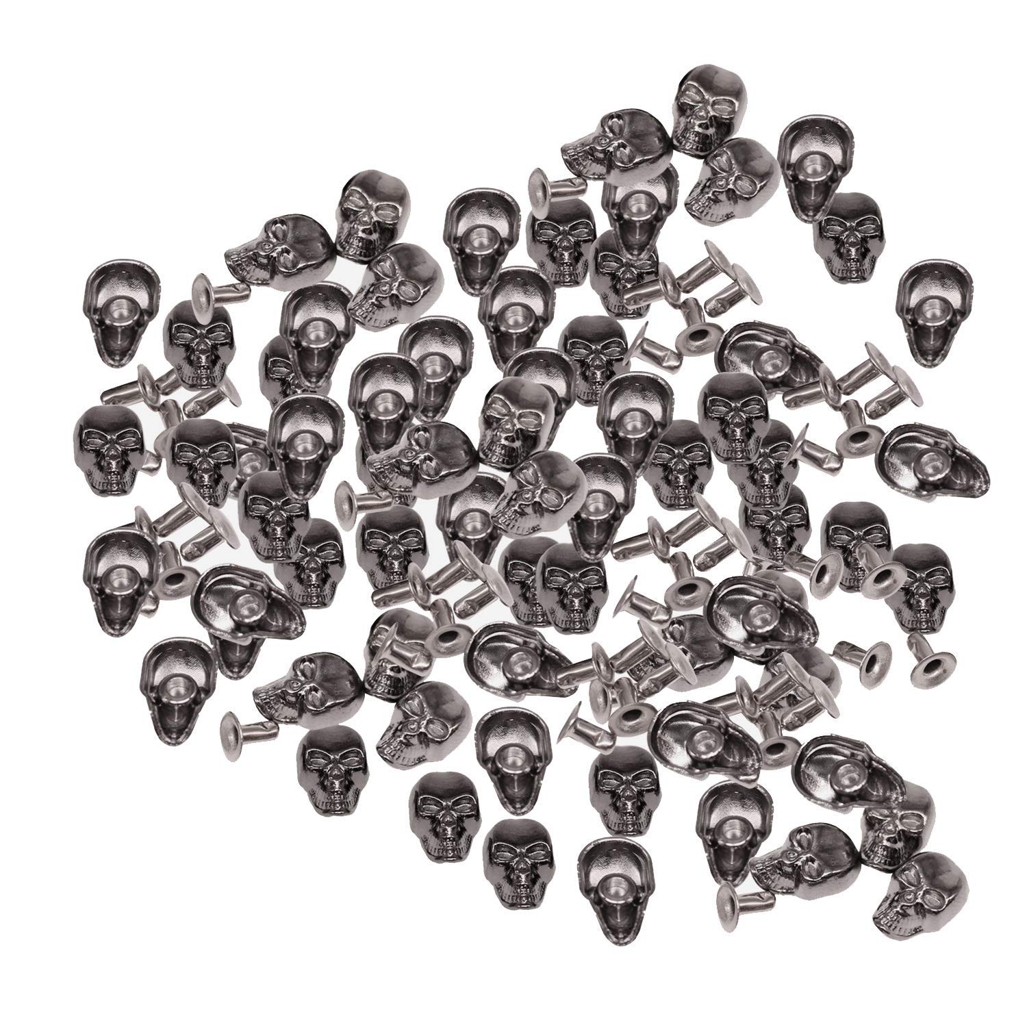 Weddecor Borchie A Cupola Punk Per Pelle E Denim, 12mm, 100 Pezzi Con Attrezzo, Colore Oro E Argento